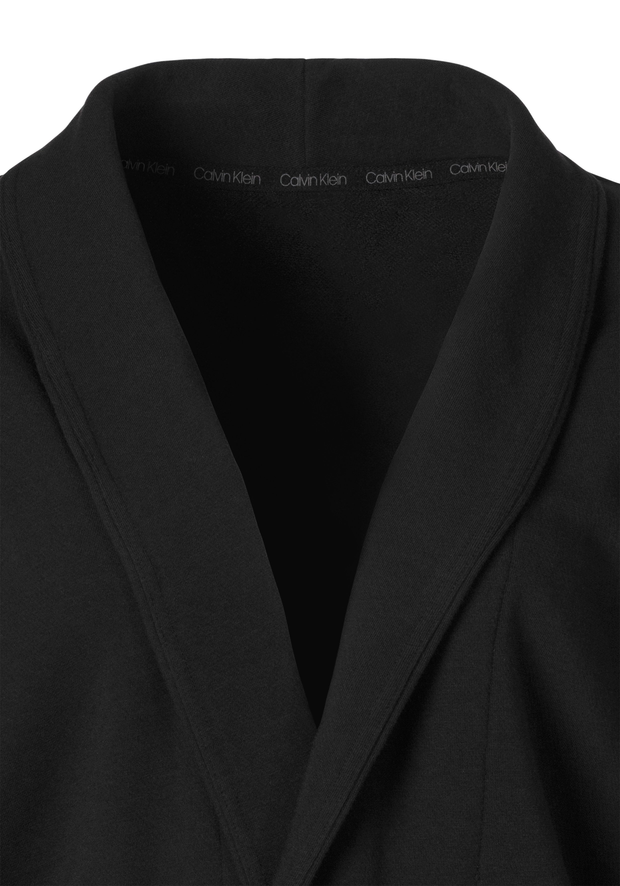 Calvin Klein Morgenmantel, Kurzform, Baumwoll-Mix, Logoschriftzug mit vertikalem