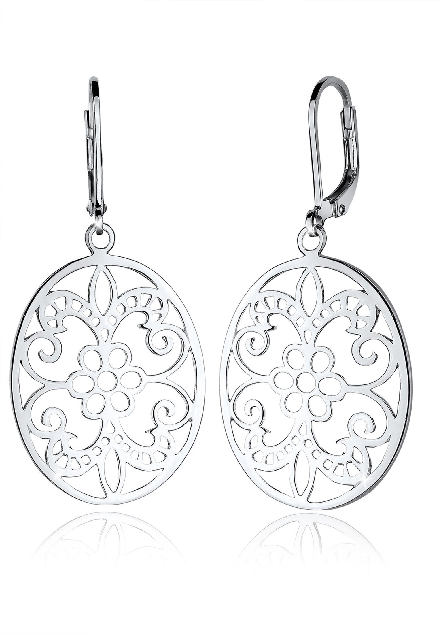 Elli Paar Ohrhänger Ornament Blume Orientalisch Oval 925 Silber günstig online kaufen