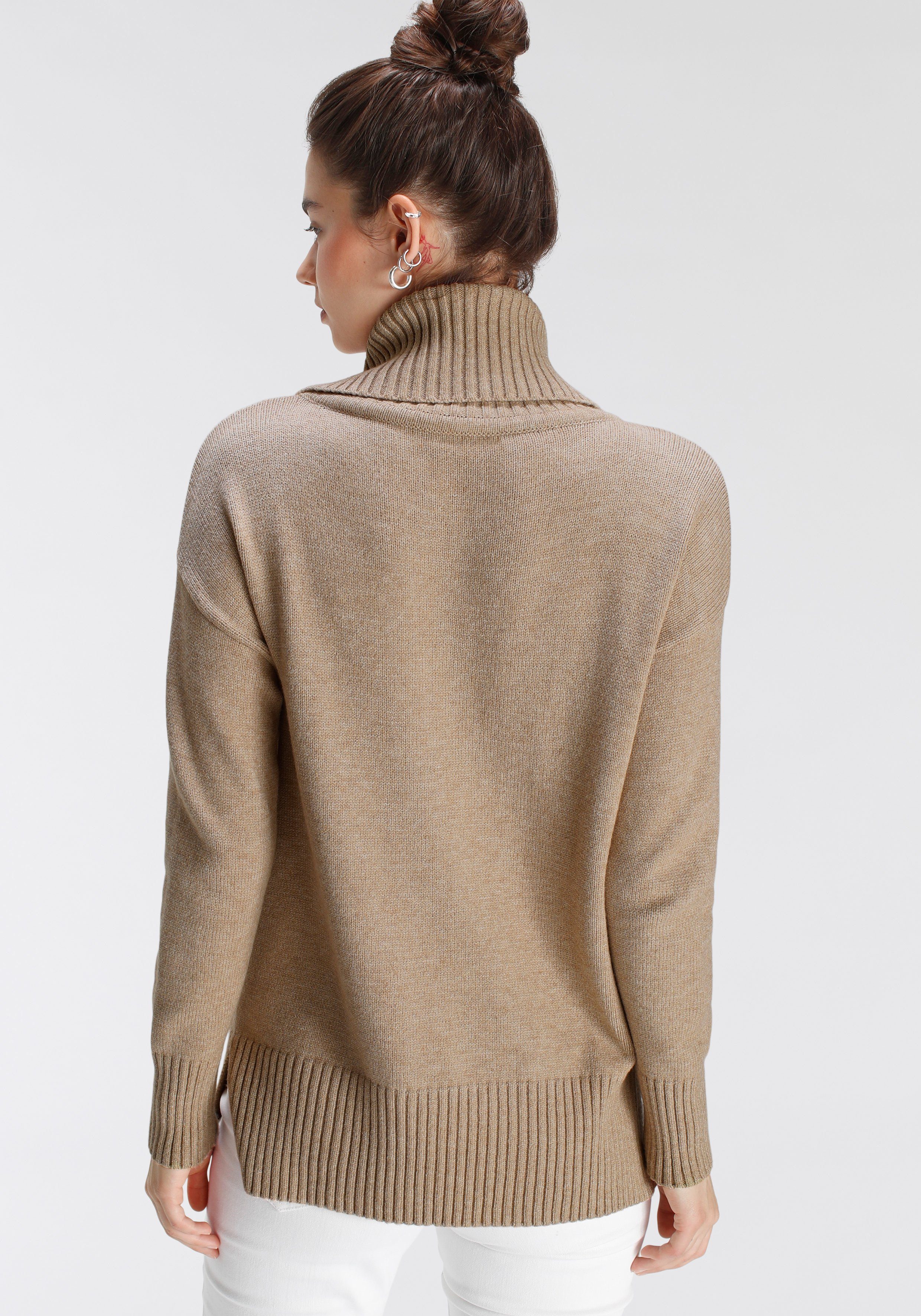 Tamaris Rollkragenpullover in lässiger Form mit seitlichen Schlitzen günstig online kaufen