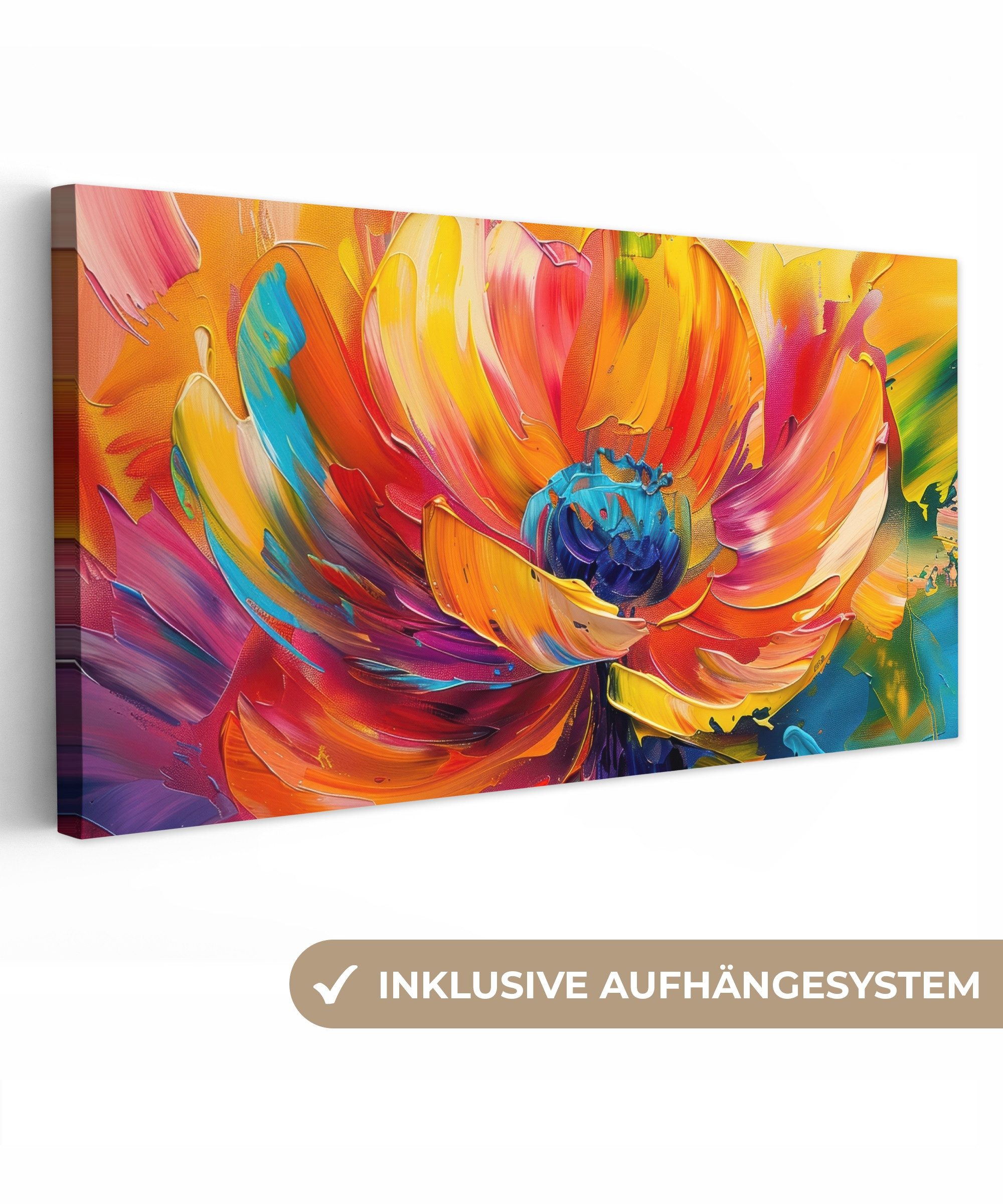 OneMillionCanvasses® Leinwandbild Panorama Blume - Lackierung günstig online kaufen