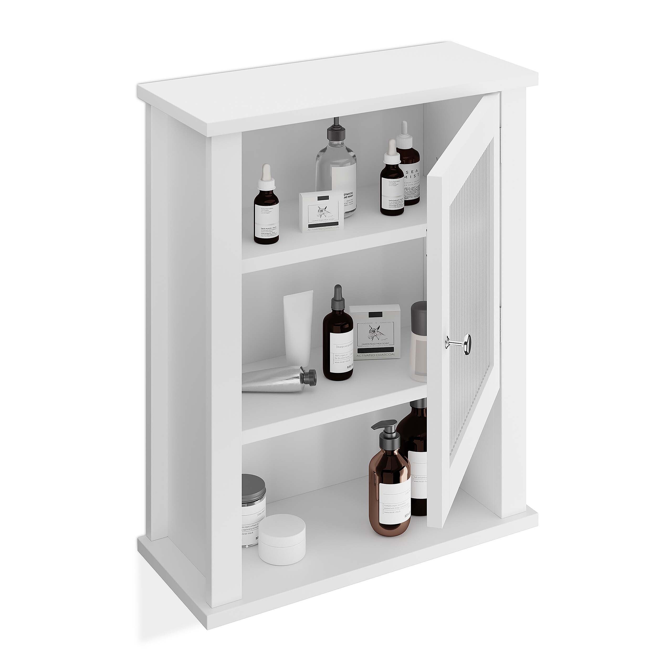 relaxdays Hängeschrank Hängender Badschrank mit Tür (1-St)
