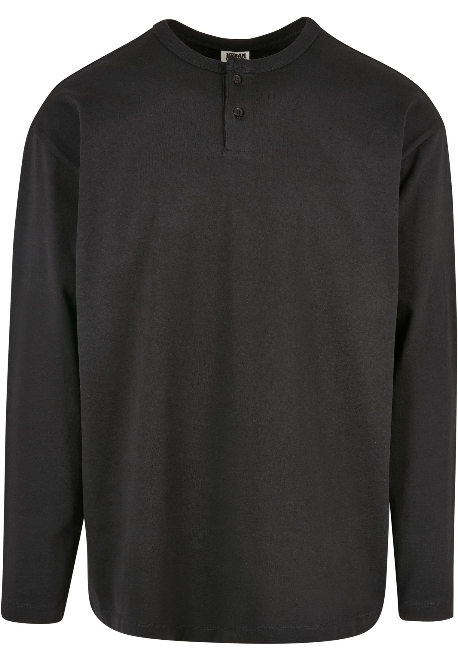 URBAN CLASSICS T-Shirt Herren Organic Oversized Henley Longsleeve (1-tlg) black