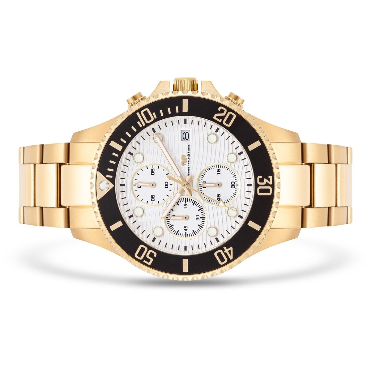 Rhodenwald & Söhne Chronograph Nightstorm gelbgold Nightstorm, Armband aus Edelstahl