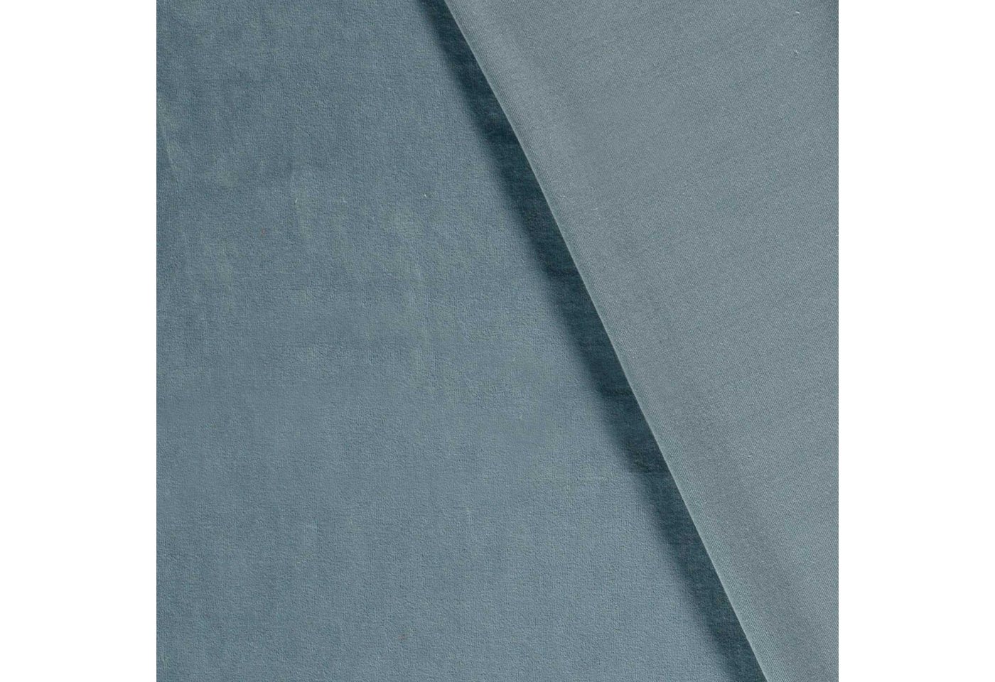 Thumbnail - maDDma Stoff Velour Nicky uni ab 50 x 150cm Jersey Velourstoff Baumwolle, 206 - taubenblau