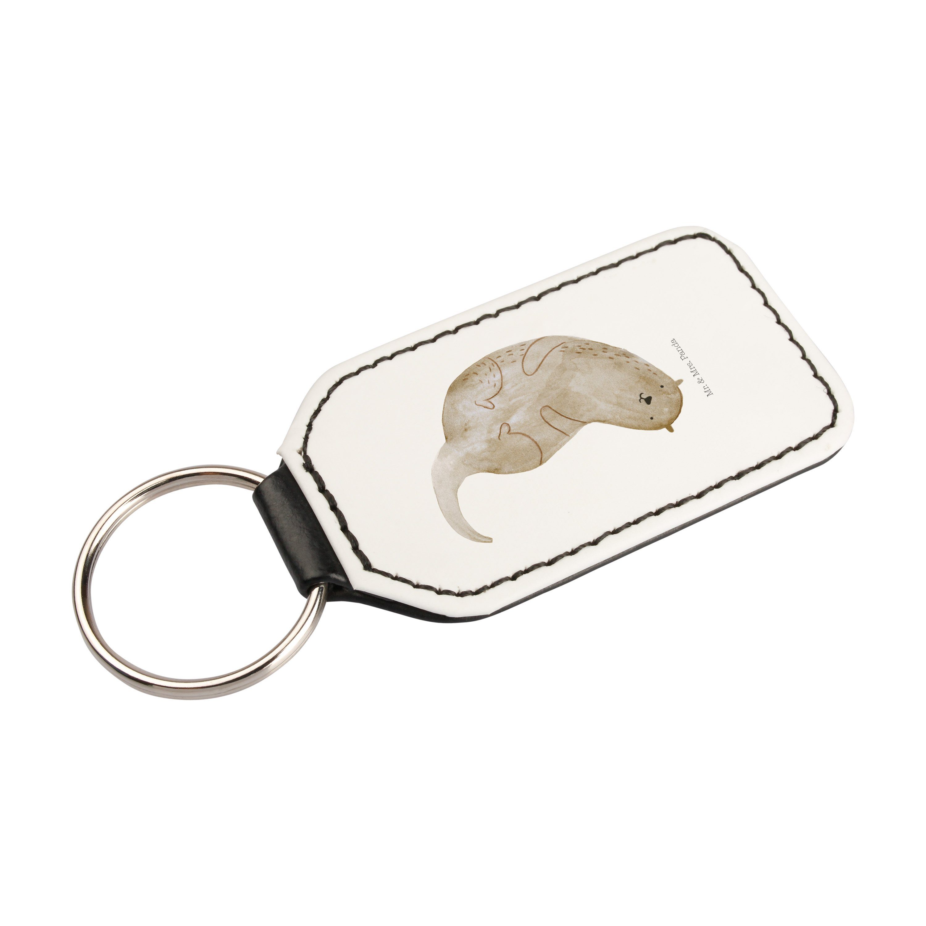 Mr. & Mrs. Panda See - Schlüsselanhänger - Geschenk, Seeotter Otter Otter, Otter (1-tlg) niedlich, Weiß kopfüber
