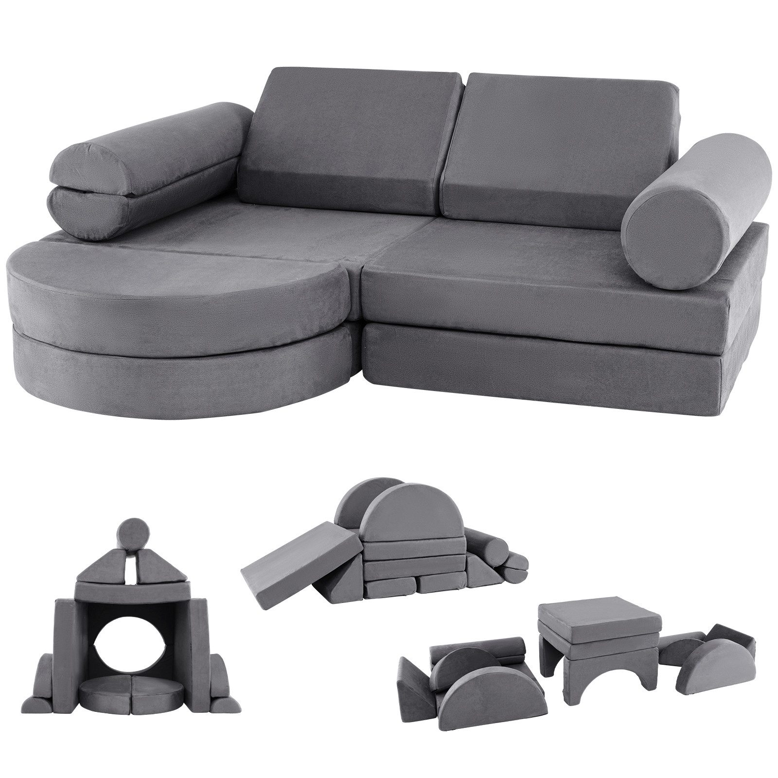 COSTWAY Kindersofa, 13 Teile, Modulares Spielsofa günstig online kaufen