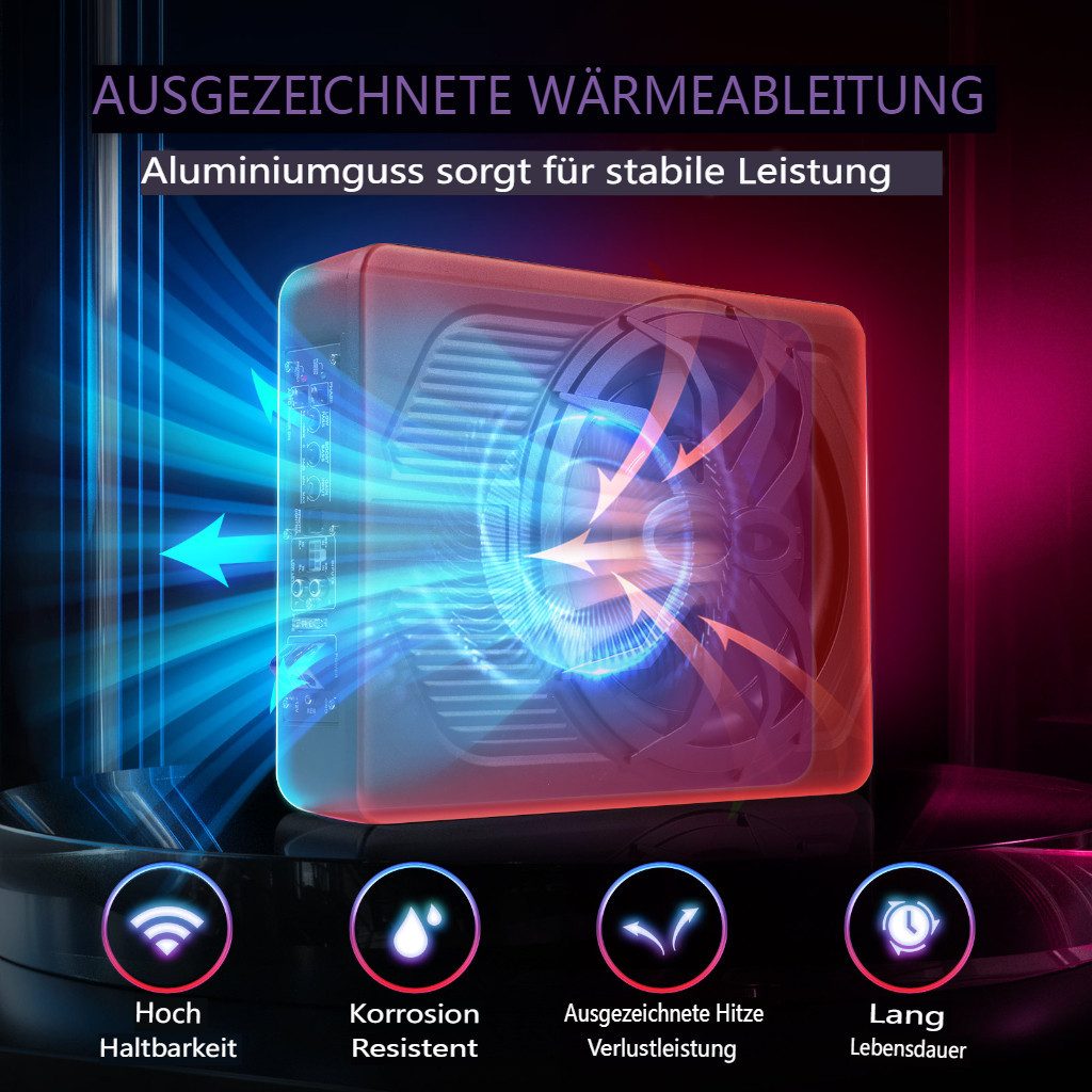 Insma 800W Ultra-Slim 10Zoll Auto Subwoofer Verstärker mit LED Ambientelicht Auto-Lautsprecher (App & Fernbedienung) – Bild 3 von 5