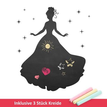 nikima Wandtattoo Prinzessin (Folie), selbstklebende Tafelfolie/ Kreidefolie inkl. 3 Stück Kreide