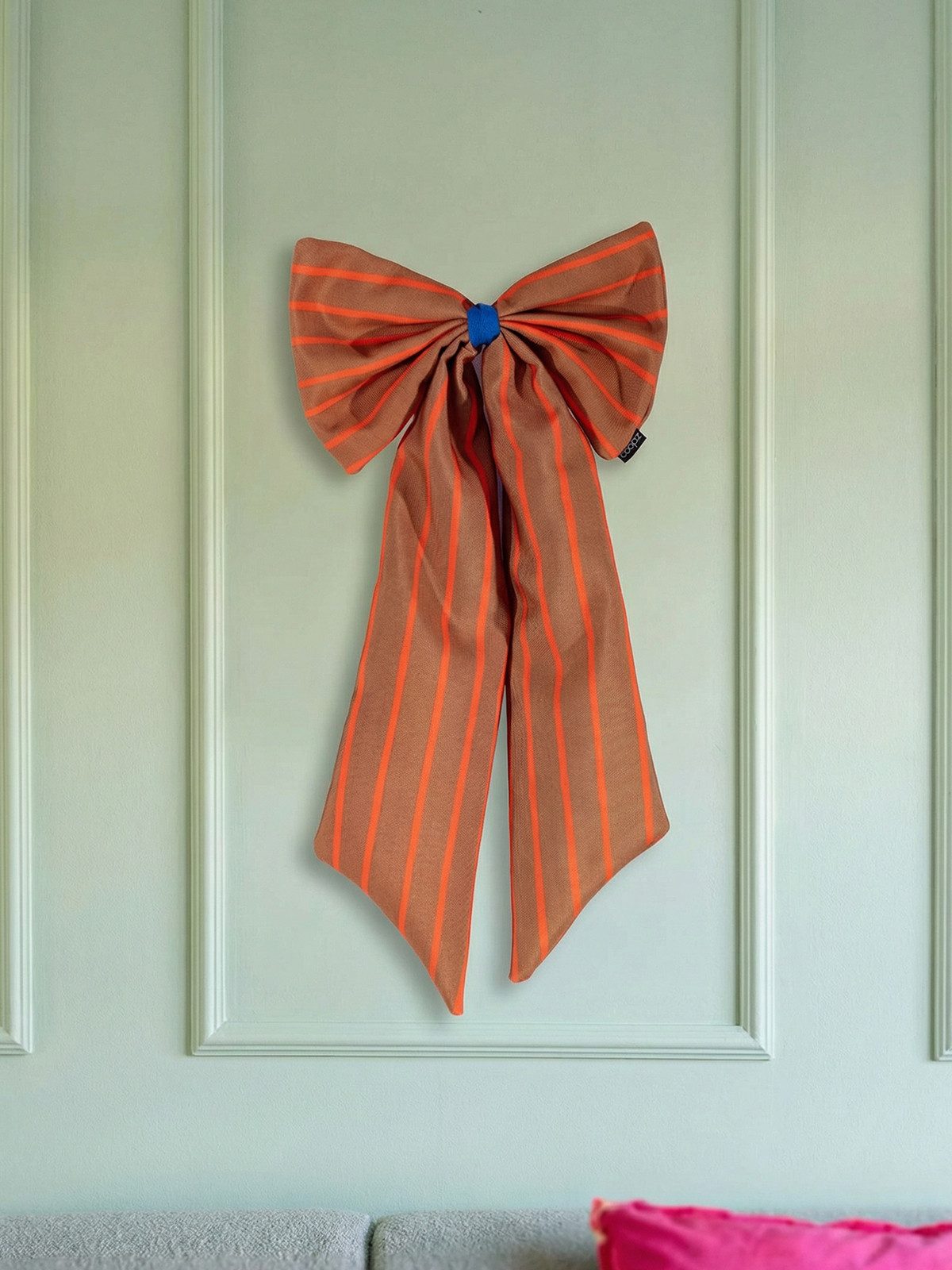 coopz Weihnachtsbaumschleife Schleife Canvas braun/orange schmal gestreift – Bild 2 von 2