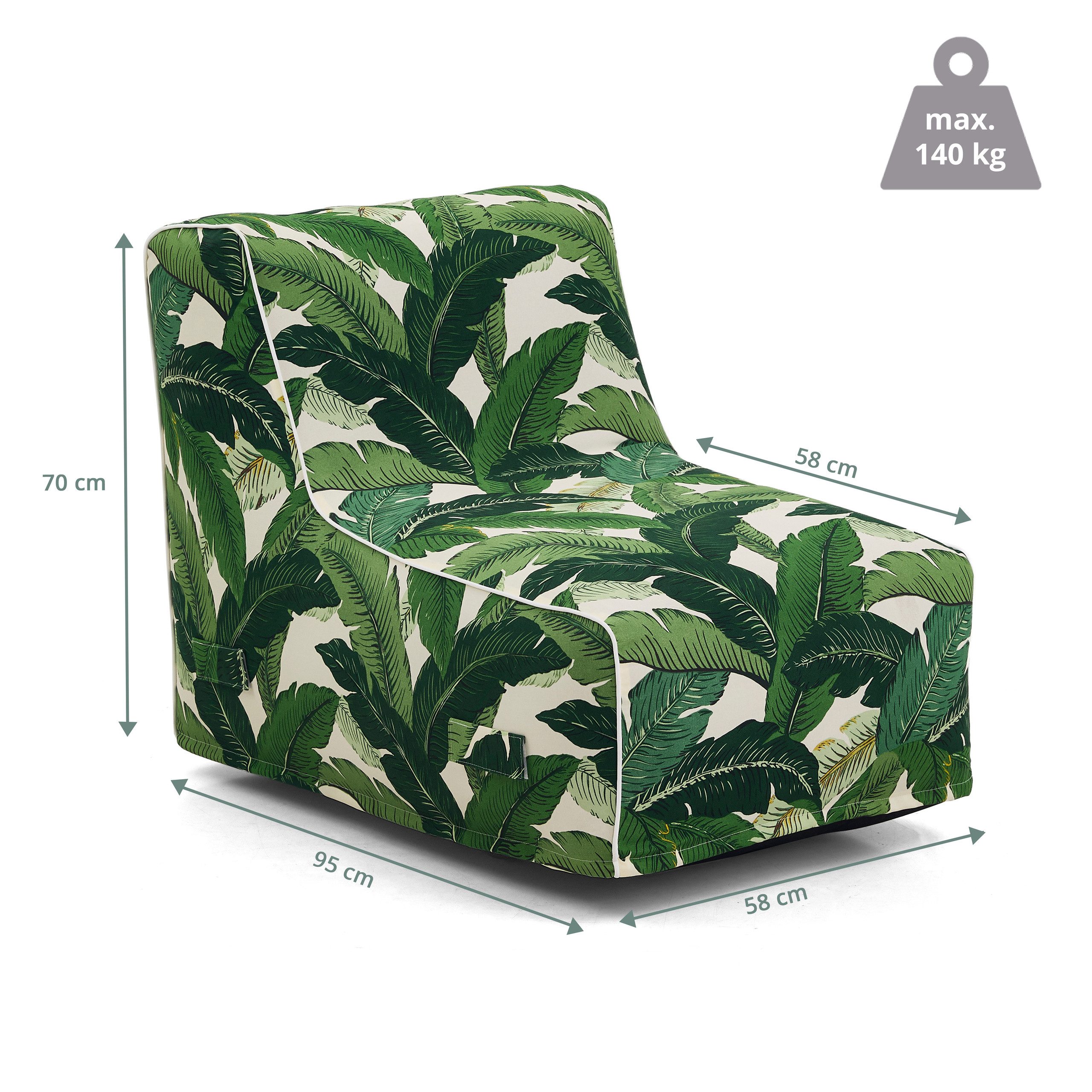 hjh LIVING Sitzsack Luftsofa Sitzolo Air Stoff, Luftsofa Outdoor Sitzsack inkl. Fußpumpe, Wasser- & UV-beständig