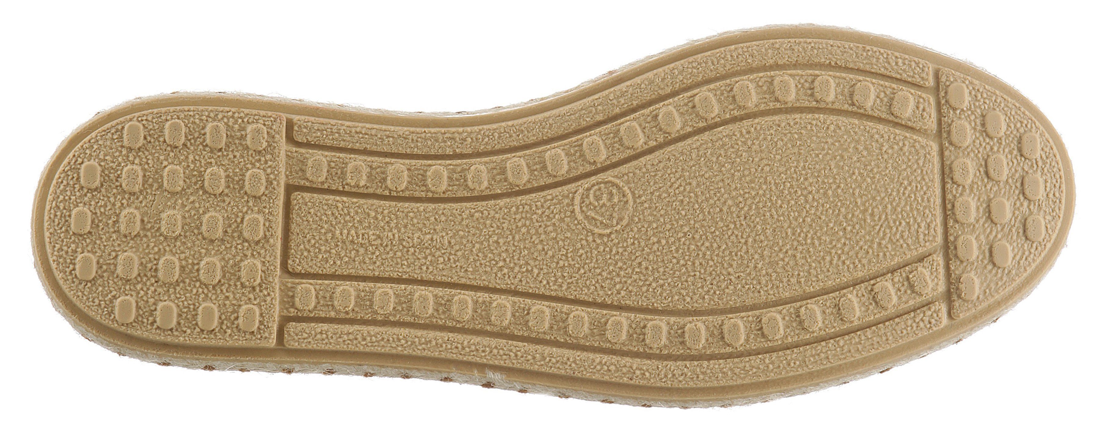 typischem cognac Espadrille mit VERBENAS Jute-Rahmen