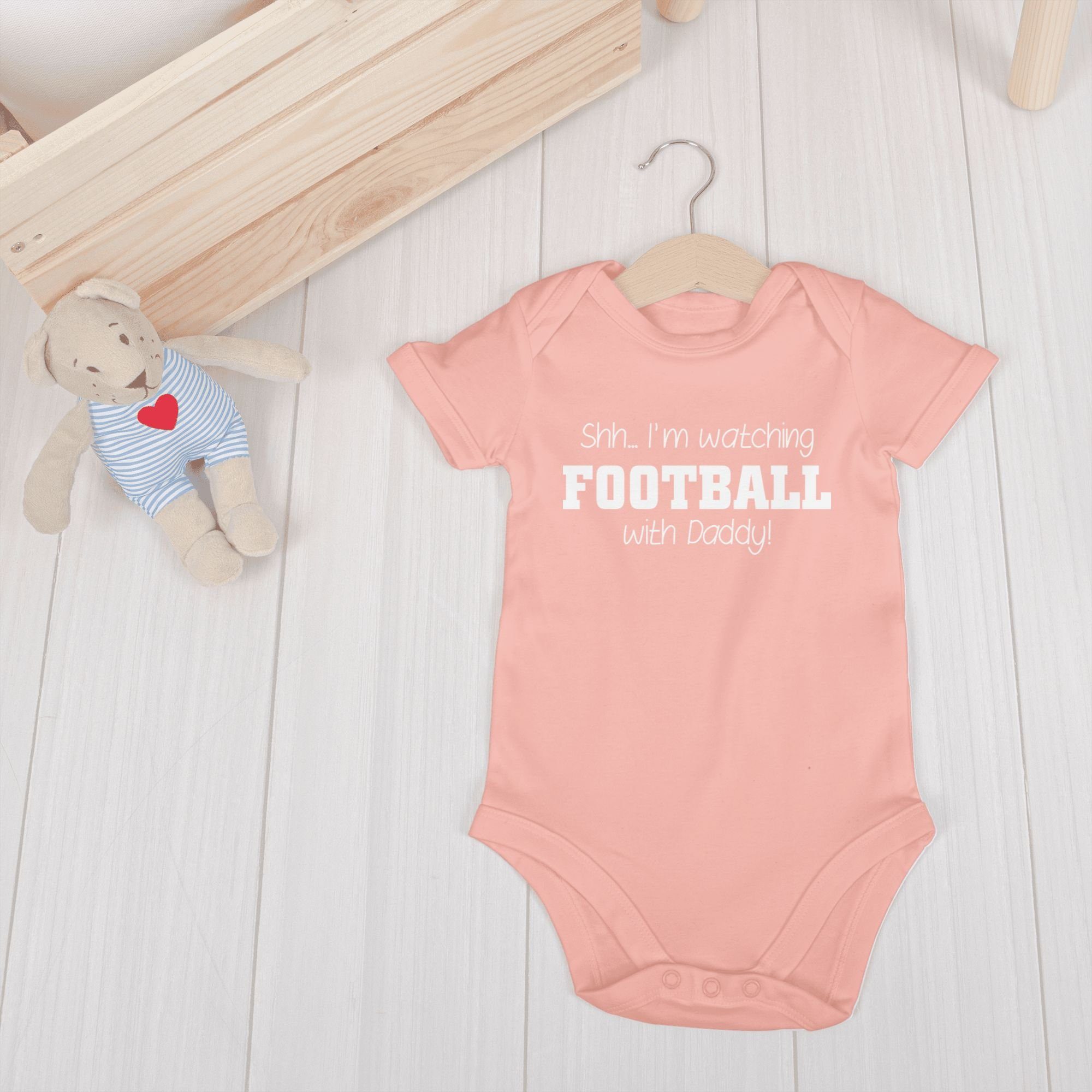 Shirtracer Shirtbody Shh...I'm watching football with Daddy! - weiß Sport & Bewegung Baby