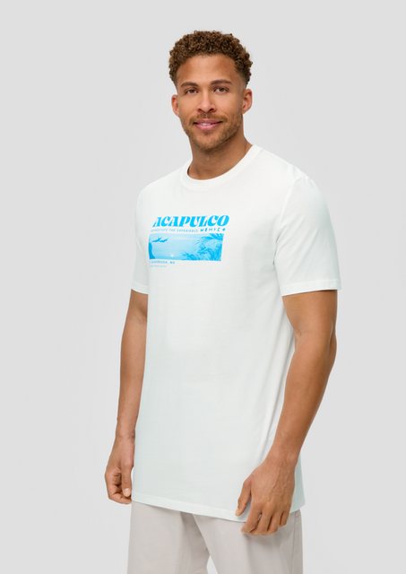 s.Oliver Kurzarmshirt Crew-Neck-Shirt mit Frontprint aus Baumwoll-Jersey Ar günstig online kaufen