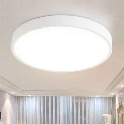 style home Deckenleuchte LED Deckenlampe, 24W, Ø30*4cm, Warmweiß 3000K, Lampe für Wohnzimmer Schlafzimmer Küche Büro Diele Flur, Weiß