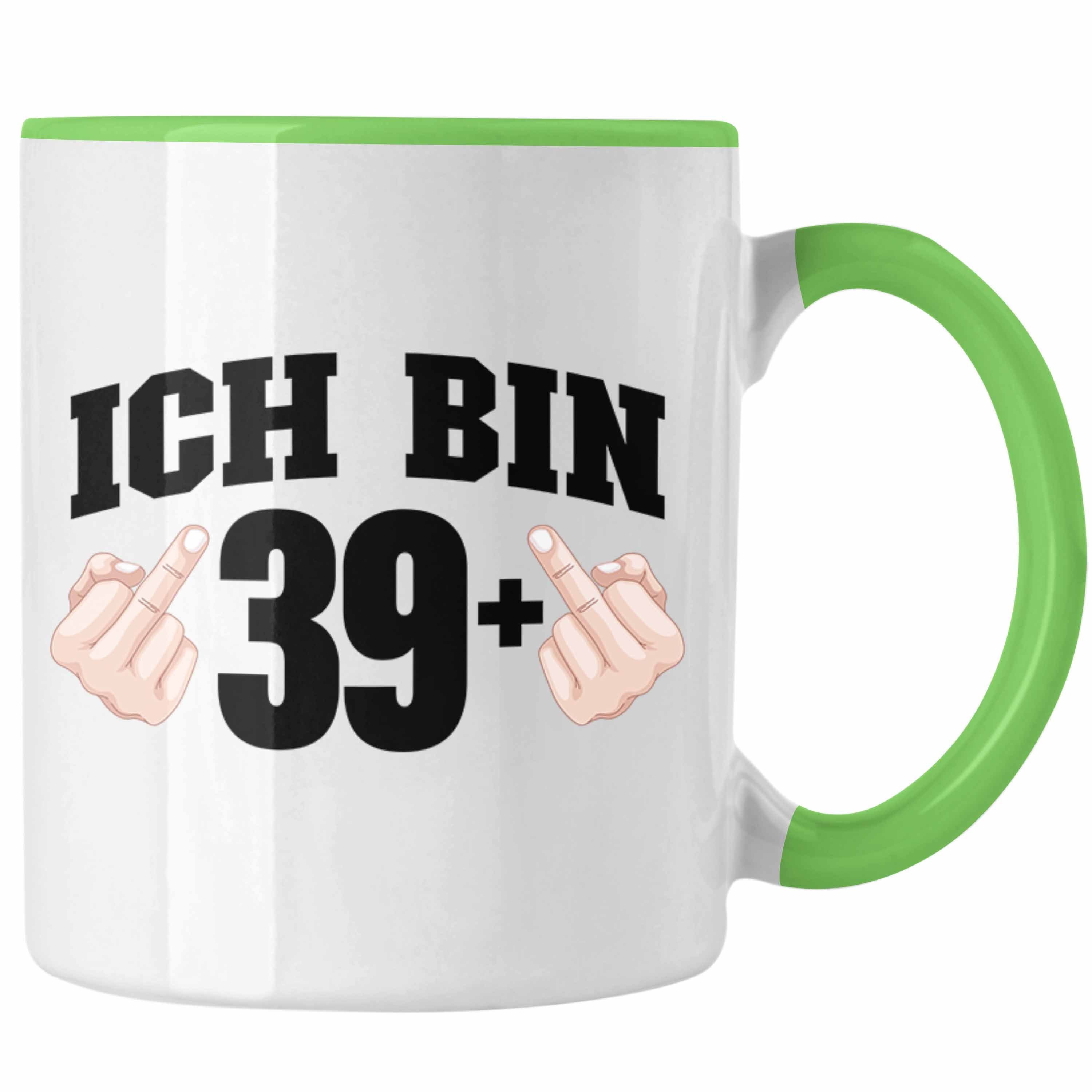 Trendation Tasse Trendation Tasse Spruch Frau Geschenk 40. Lustiger Mutter Grün 39+ Bin Mittelfinger Mann Ich Vater - Geburtstag Geschenke