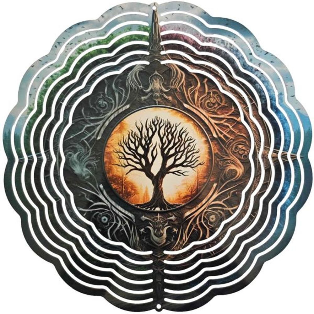 Ladreas Windspiel Edelstahl 3D Windspiel Windspinner 20cm Natur 2 WI275