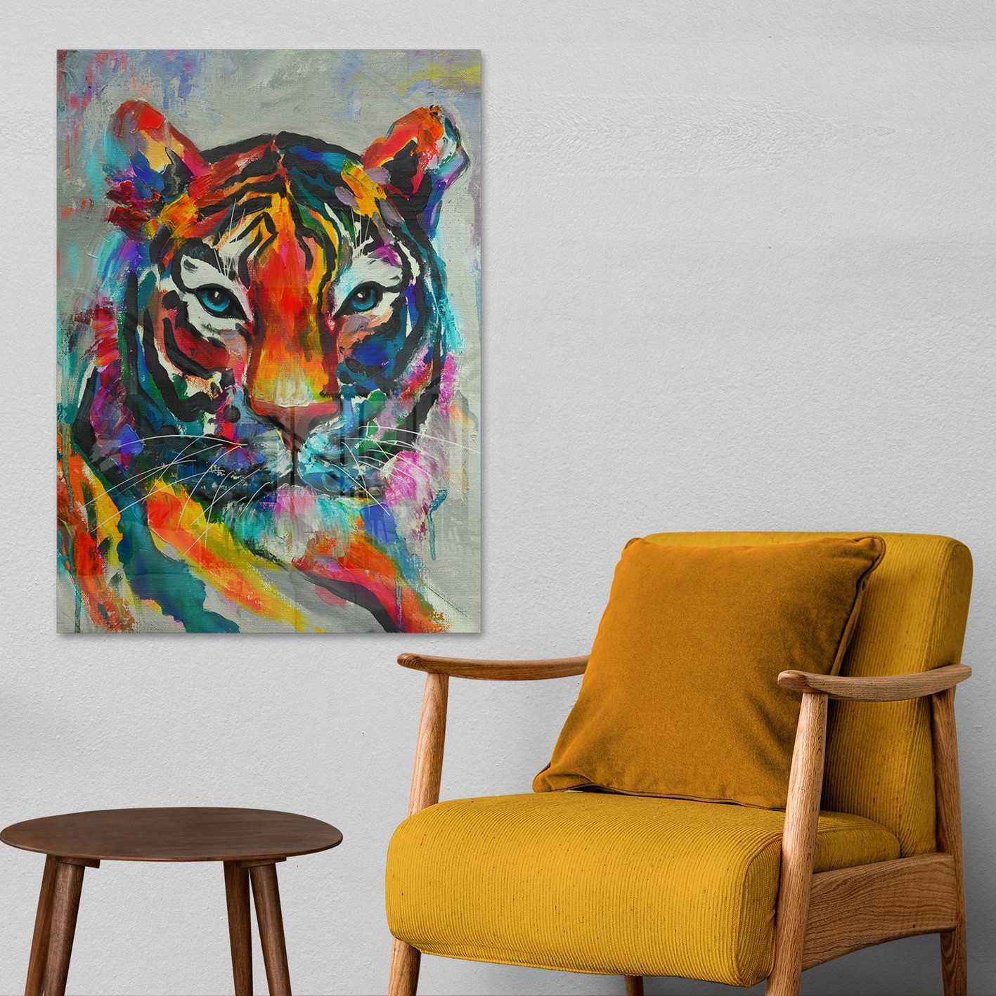 Leinwandbild Giraffe Afrika Handgemalt, 4-teilig, 100x70 Cm – Wanddeko Mit Galeriefeeling