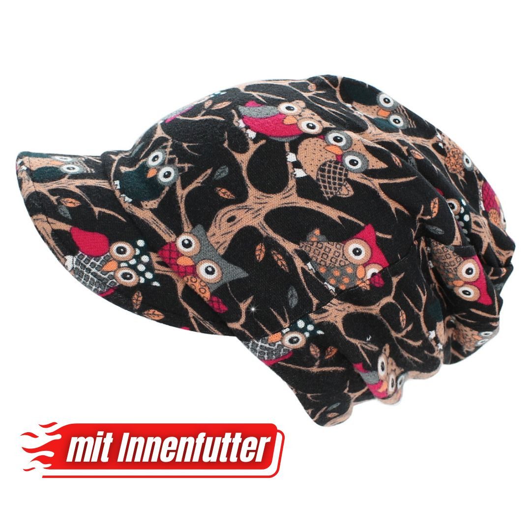 Schirmmütze Damen Beanie Mütze mit Schirm und Innenfutter Schirmmütze Thermo