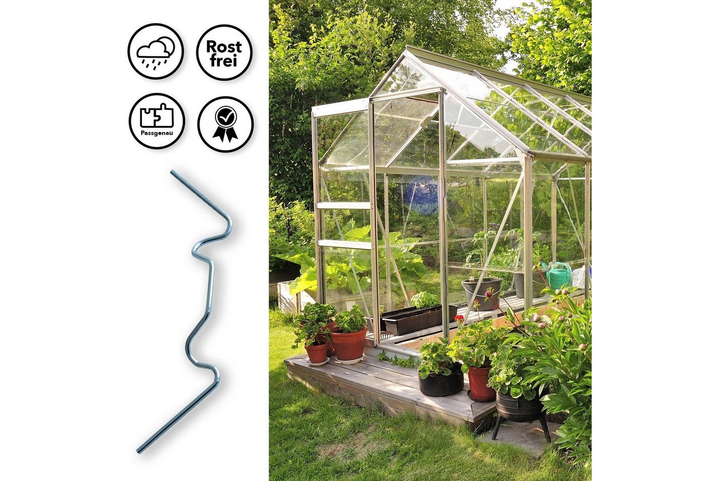Thumbnail - Karat Gewächshaus Gewächshausklammern Skava, Montageklammern für den Gartenbau, 100er Set, 100er Set, 9,5 x 3 cm