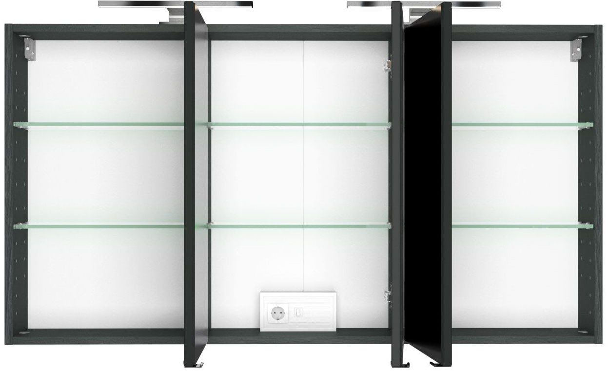 welltime Spiegelschrank Baabe 120 cm breit, inkl. Beleuchtung, Schalter und Steckdose