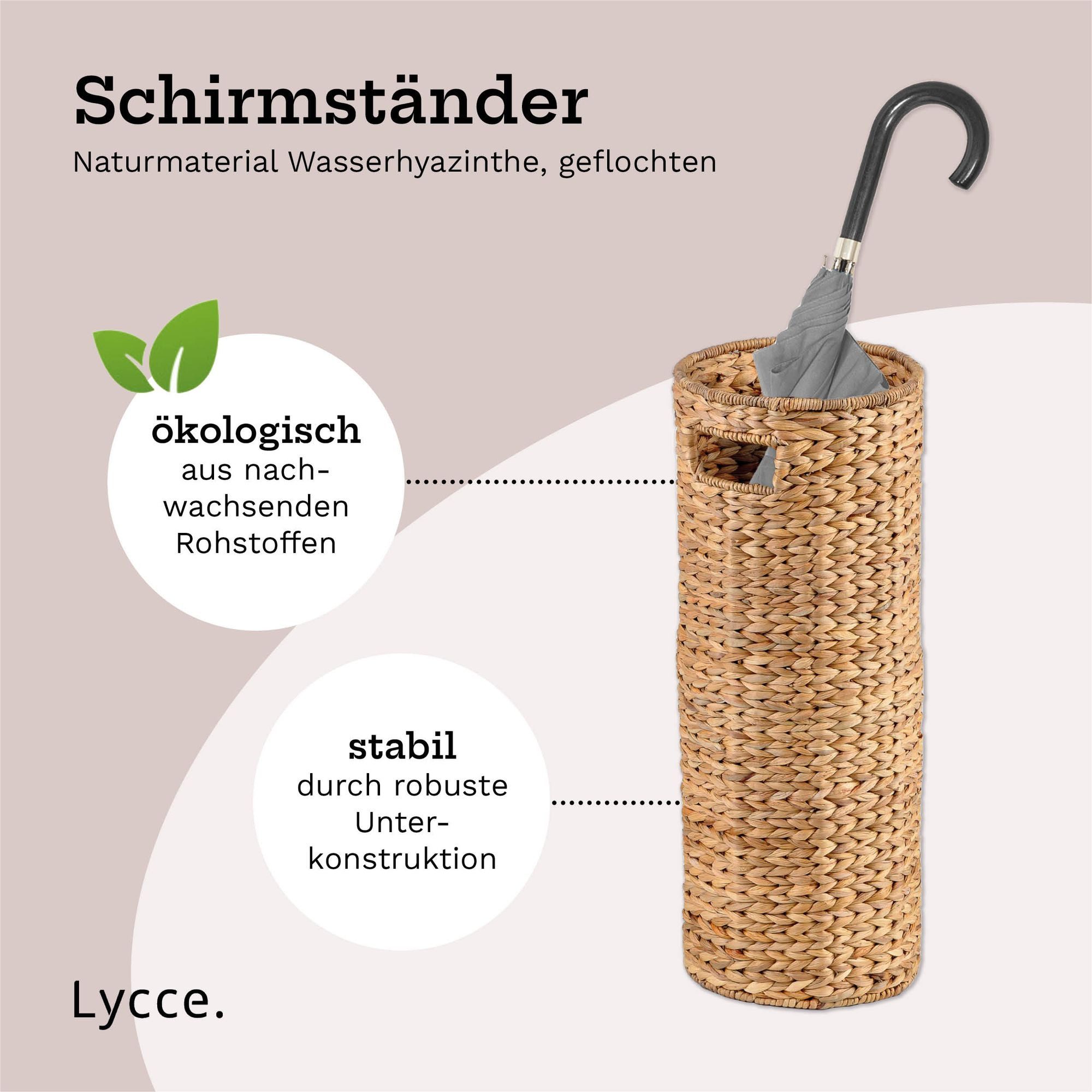 Lycce Schirmständer Regenschirmständer aus Wasserhyazinthen-Geflecht günstig online kaufen