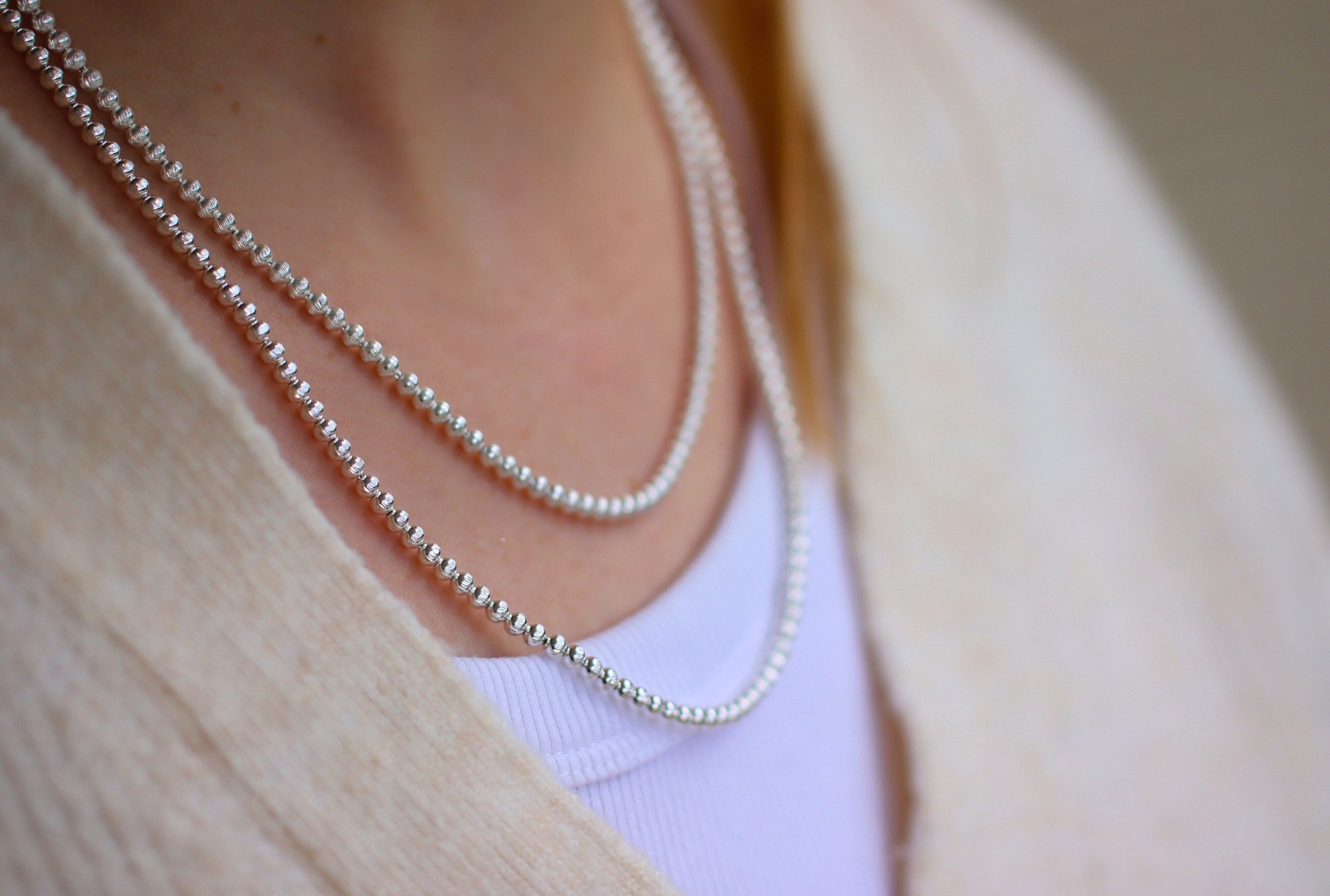 SILBERMOOS Collier Collier-Kugelkette, 925 Sterling Silber