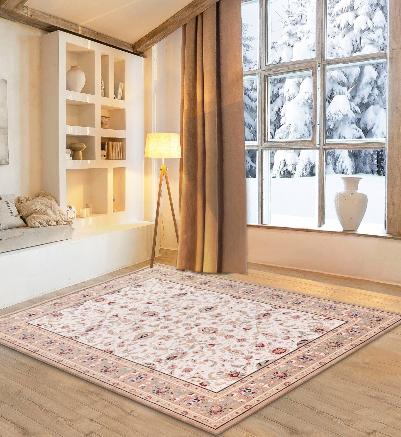 OTTO home Wollteppich Oriental D2, rechteckig, Höhe: 10 mm, reine Wolle, Orient-Optik, Wohnzimmer