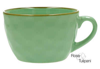 Rose & Tulpani Tasse »Frühstückstasse große Tasse 420 ml Concerto Verde Acqua Grün«, Steingut