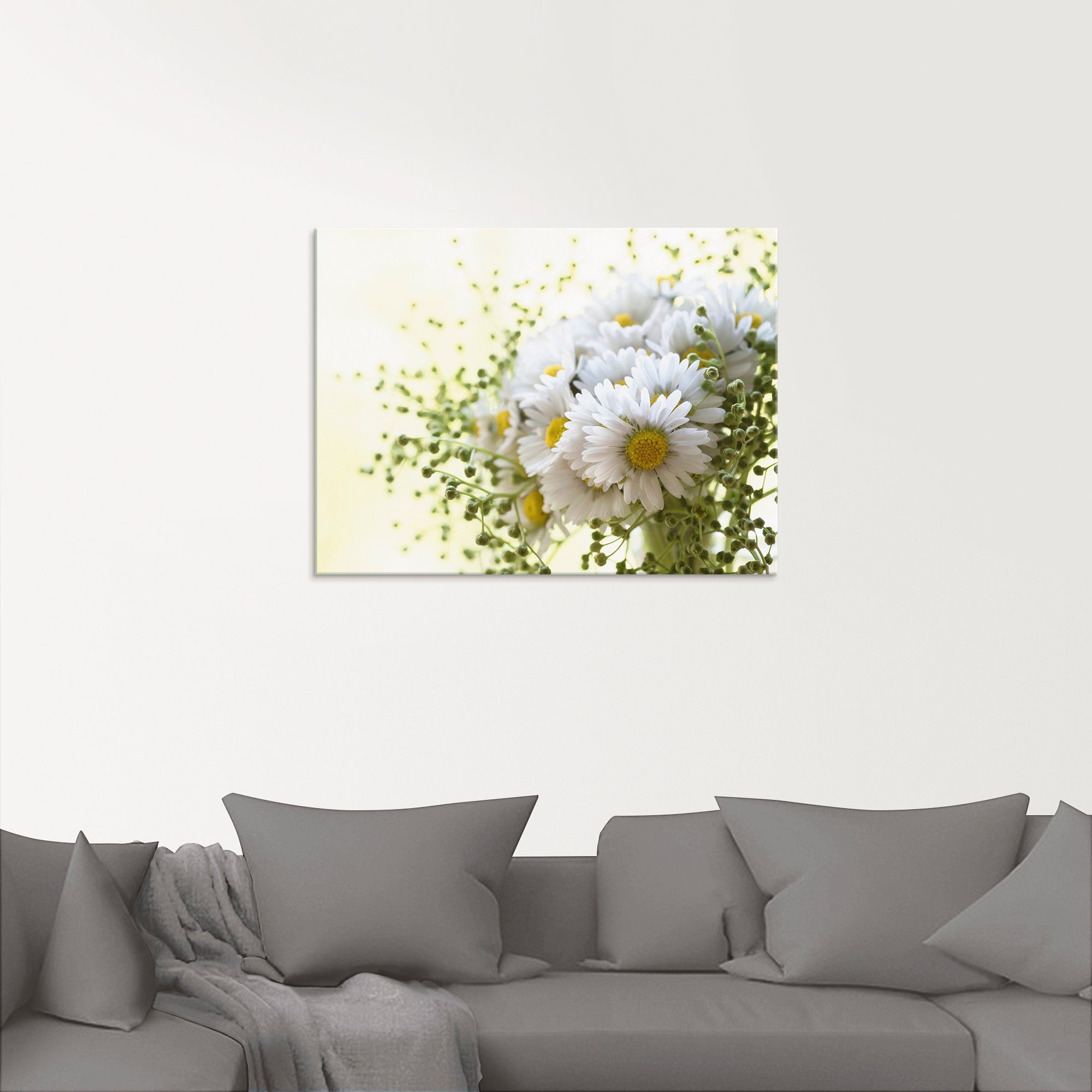 in (1 Blumen verschiedenen und Glasbild Größen Artland Gänseblümchen Hofstaat, St),