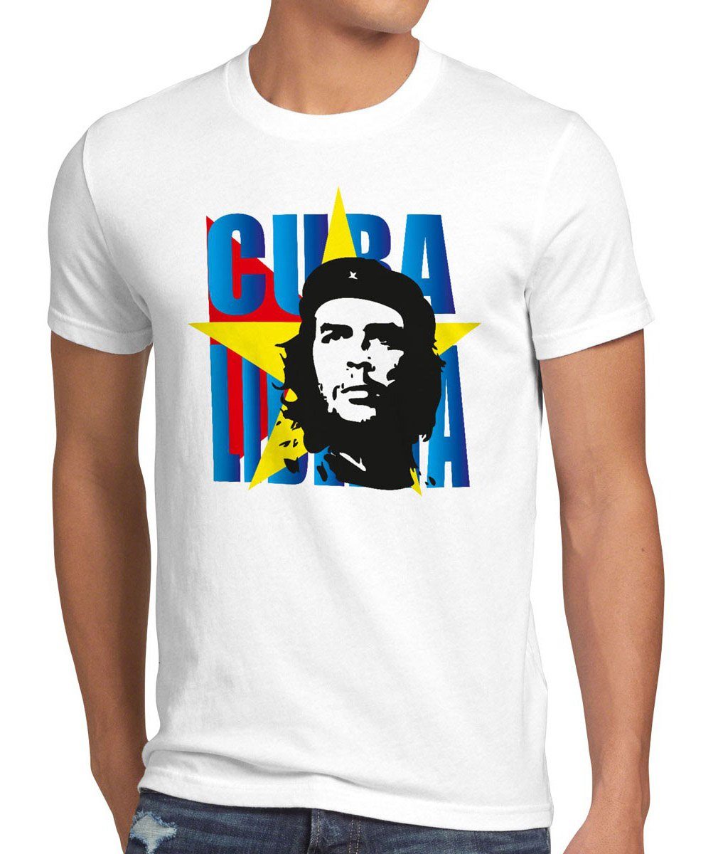 style3 Print-Shirt Herren T-Shirt Che Guevara cuba kuba fidel castro revolution viva havanna top weiß