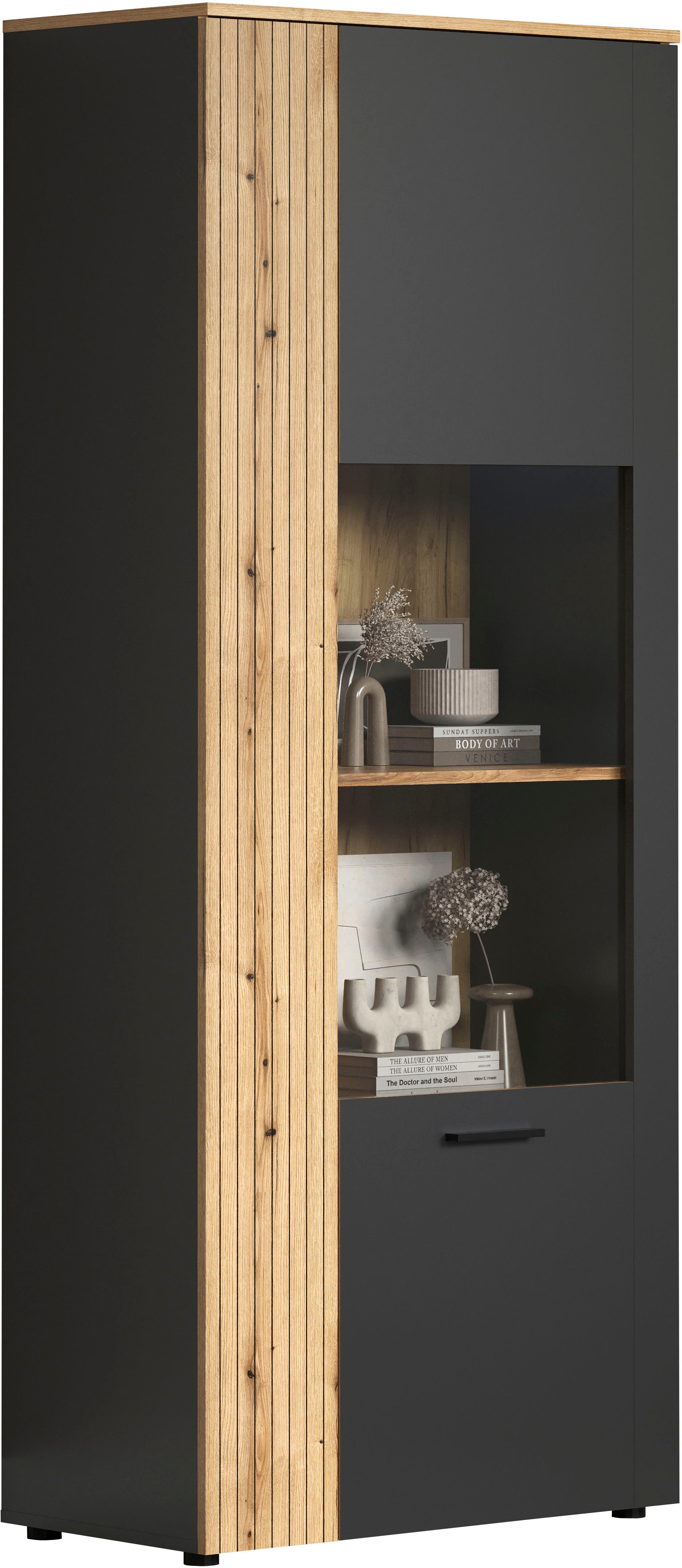 Home affaire Standvitrine Estepona (1-St) Standvitrine mit 2 Türen - (B/T/H) 80/42/195 cm