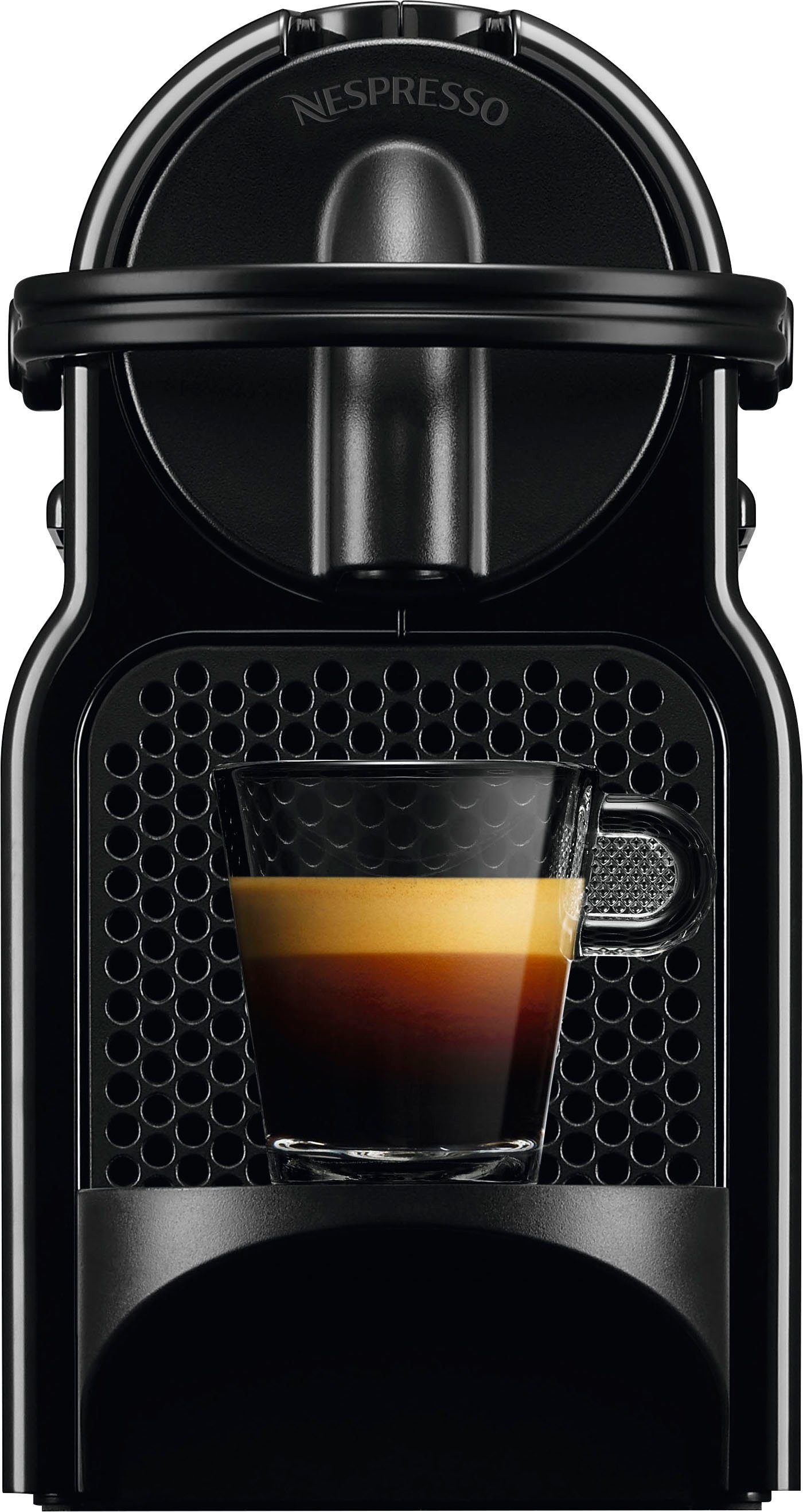 inkl. Kapselmaschine EN Nespresso Inissia Kapseln von Black, 7 Willkommenspaket mit 80.B DeLonghi,