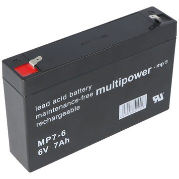 Multipower Multipower MP7-6 Blei Akku 6 Volt, 7000mAh mit Faston 4,8mm Akku 7000 mAh (6,0 V)