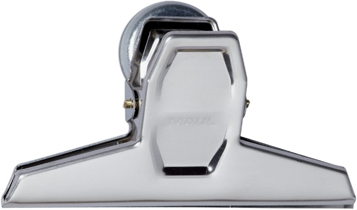 Büroklammer Briefklemmer Maulpro 125mm mit Kaftmagnet silber VE=2 Stück