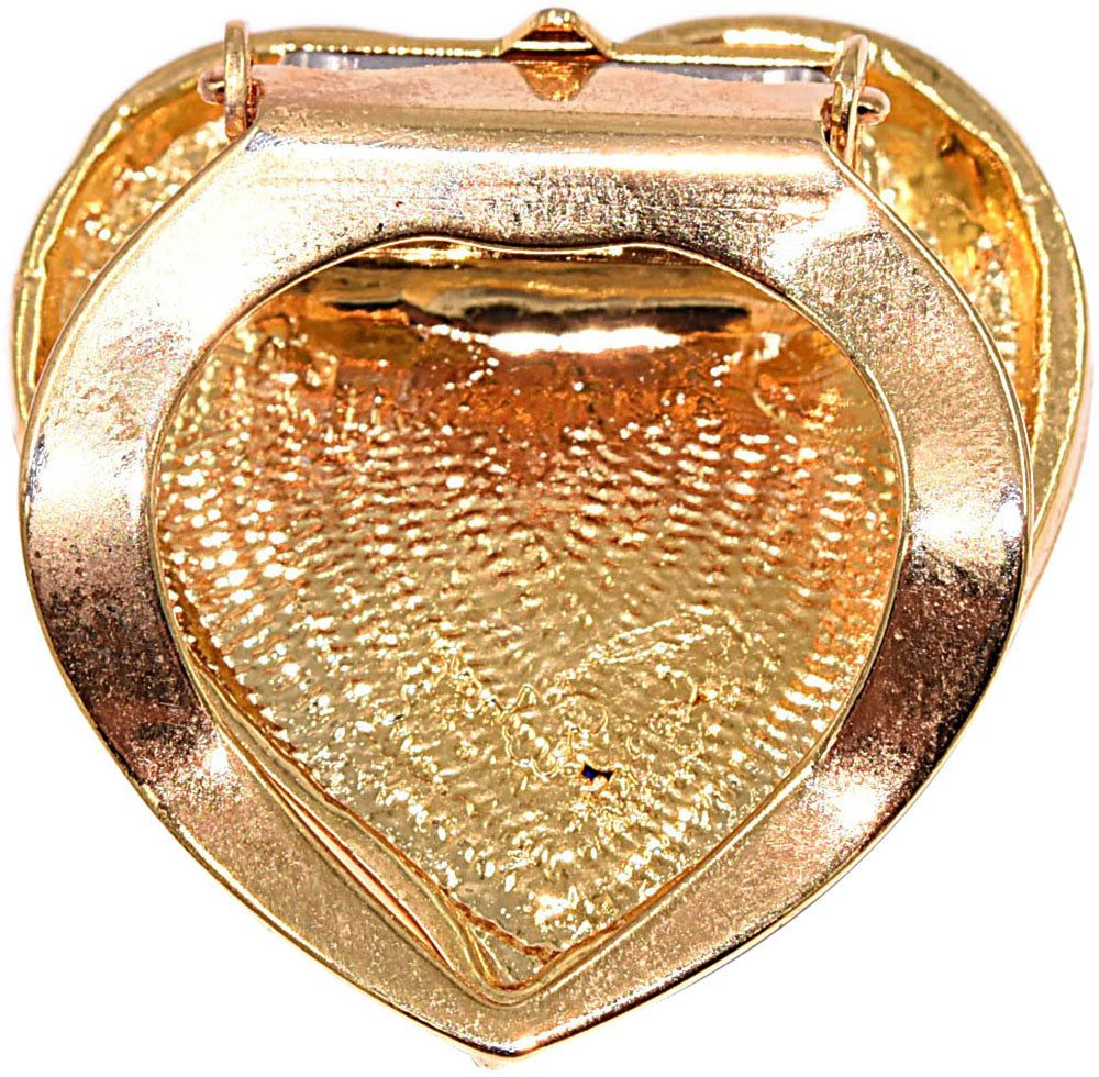 Firetti Tuchring Schmuck Geschenk Messing Ansteckschmuck Schalclip Herz, Made in Germany - mit Lapislazuli, Zirkonia (synth)