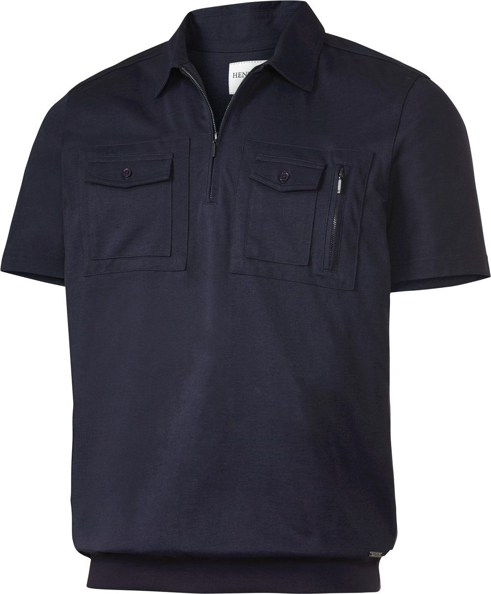HENSON&HENSON Kurzarmshirt ausgezeichnete Passform durch Rippenbund am Saum