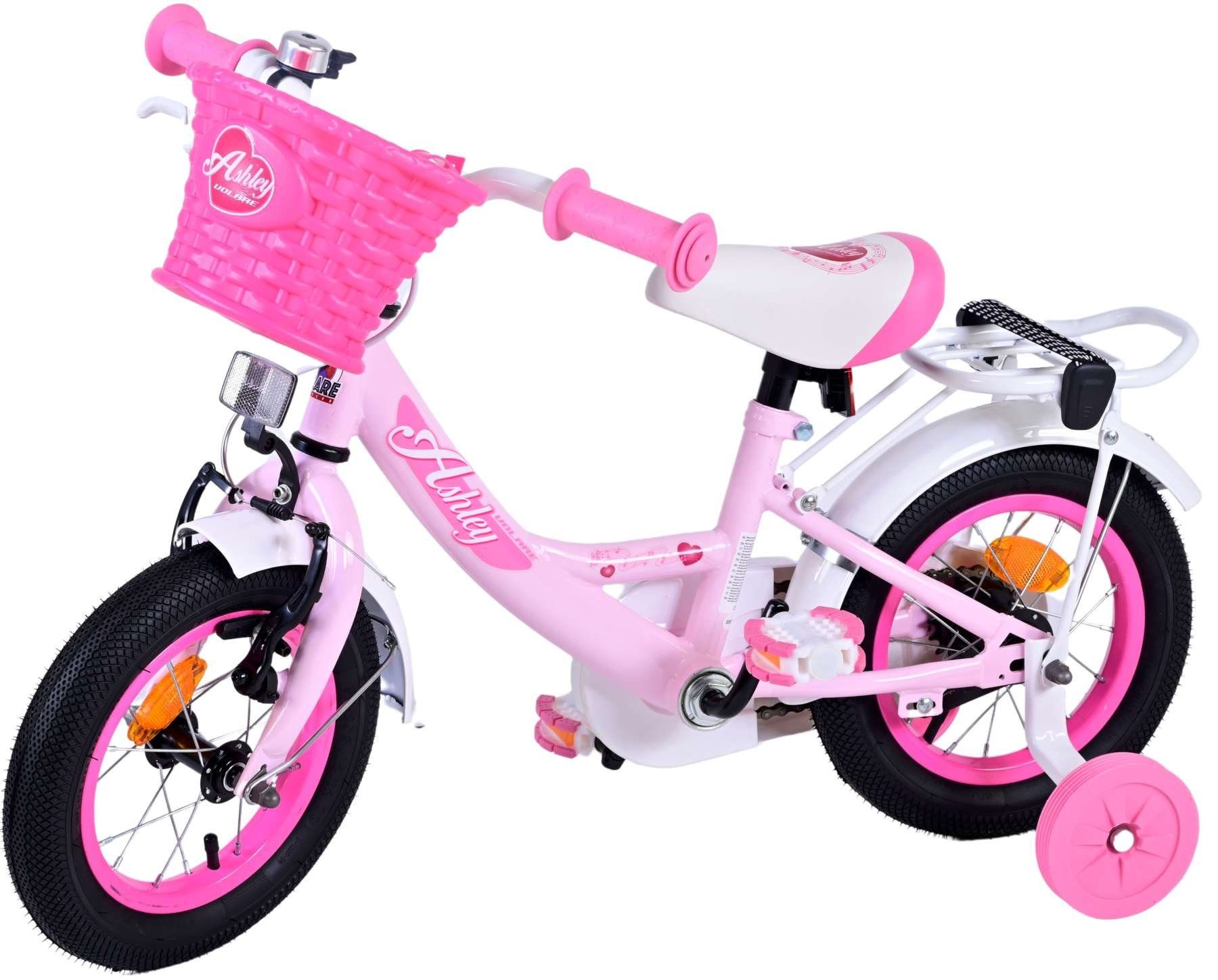 Zoll Volare Kinderfahrrad mit Rutschfeste - Laufrad Ashley Fahrrad Sicherheitsgriffe), Mädchen Kinderrad TPFSports mit 12 Stützräder + Fahrrad (Mädchen 1 Kinder 12 Zoll Handbremse, Gang, Rücktritt