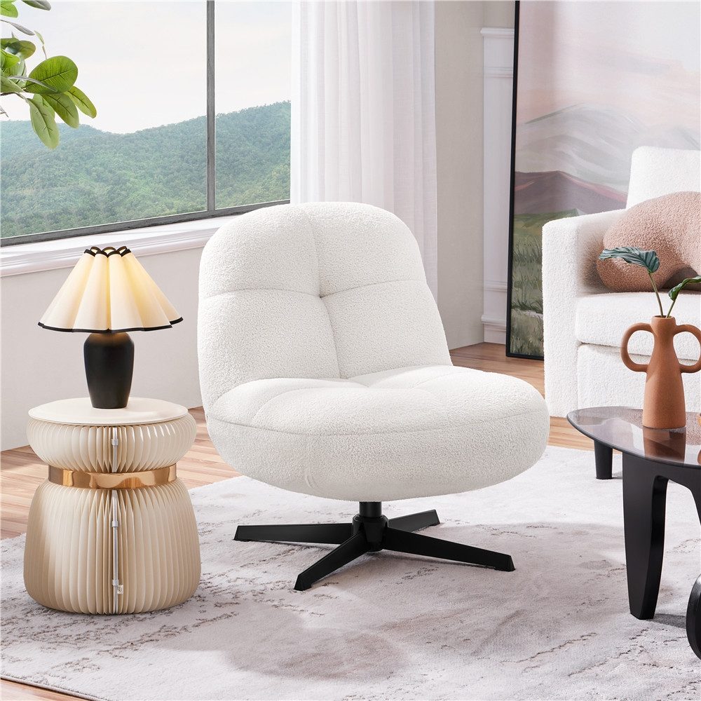 Yaheetech Sessel, Polstersessel ohne Armlehne 360° Drehbarer Sitz Sessel günstig online kaufen