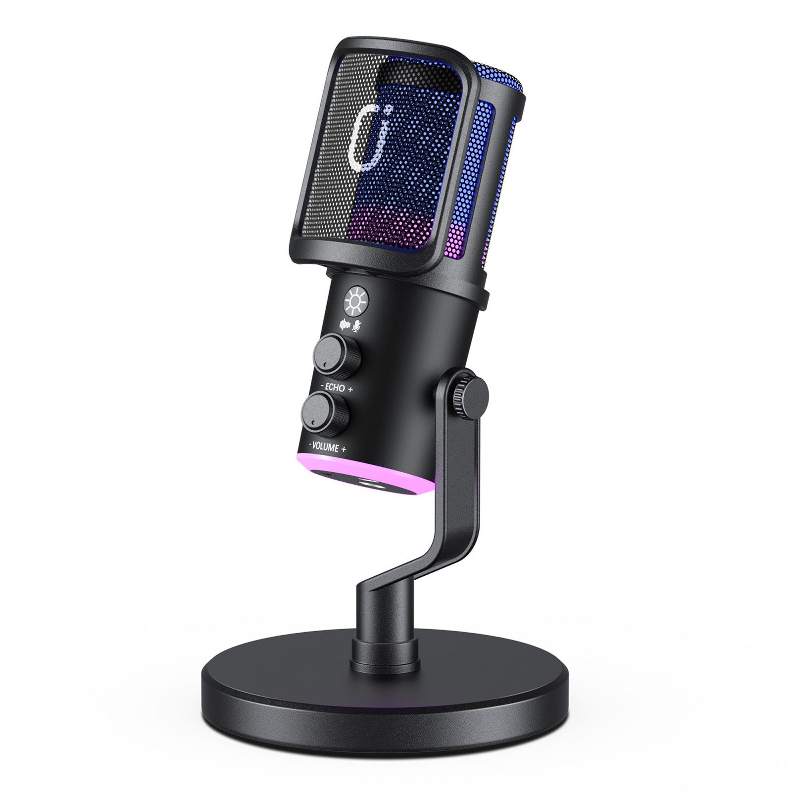 Mikrofon Gaming-Mikrofon für Streaming, Podcast-Studio, mit RGB-Beleuchtung