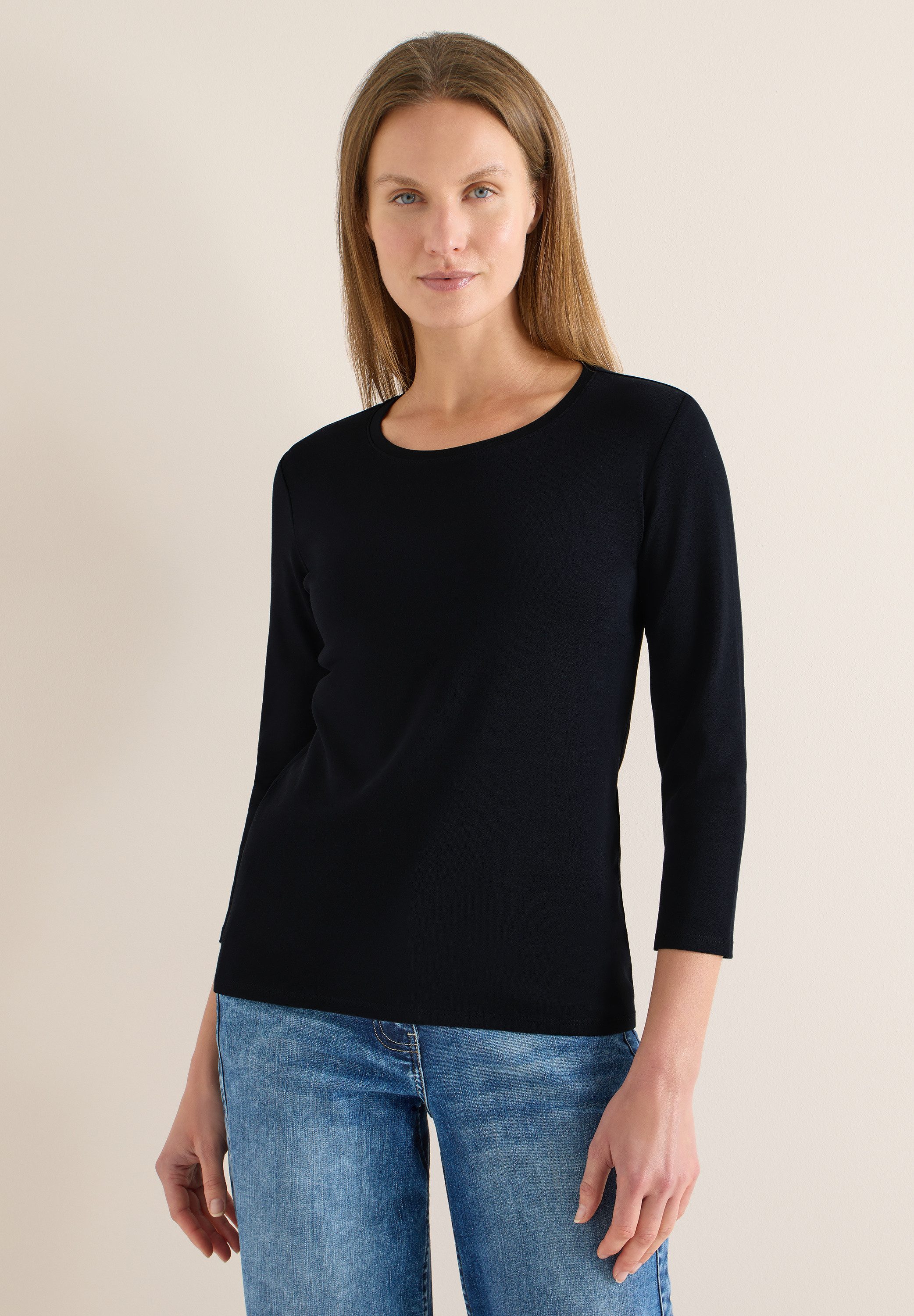 CECIL Rundhalsshirt aus reiner Baumwolle