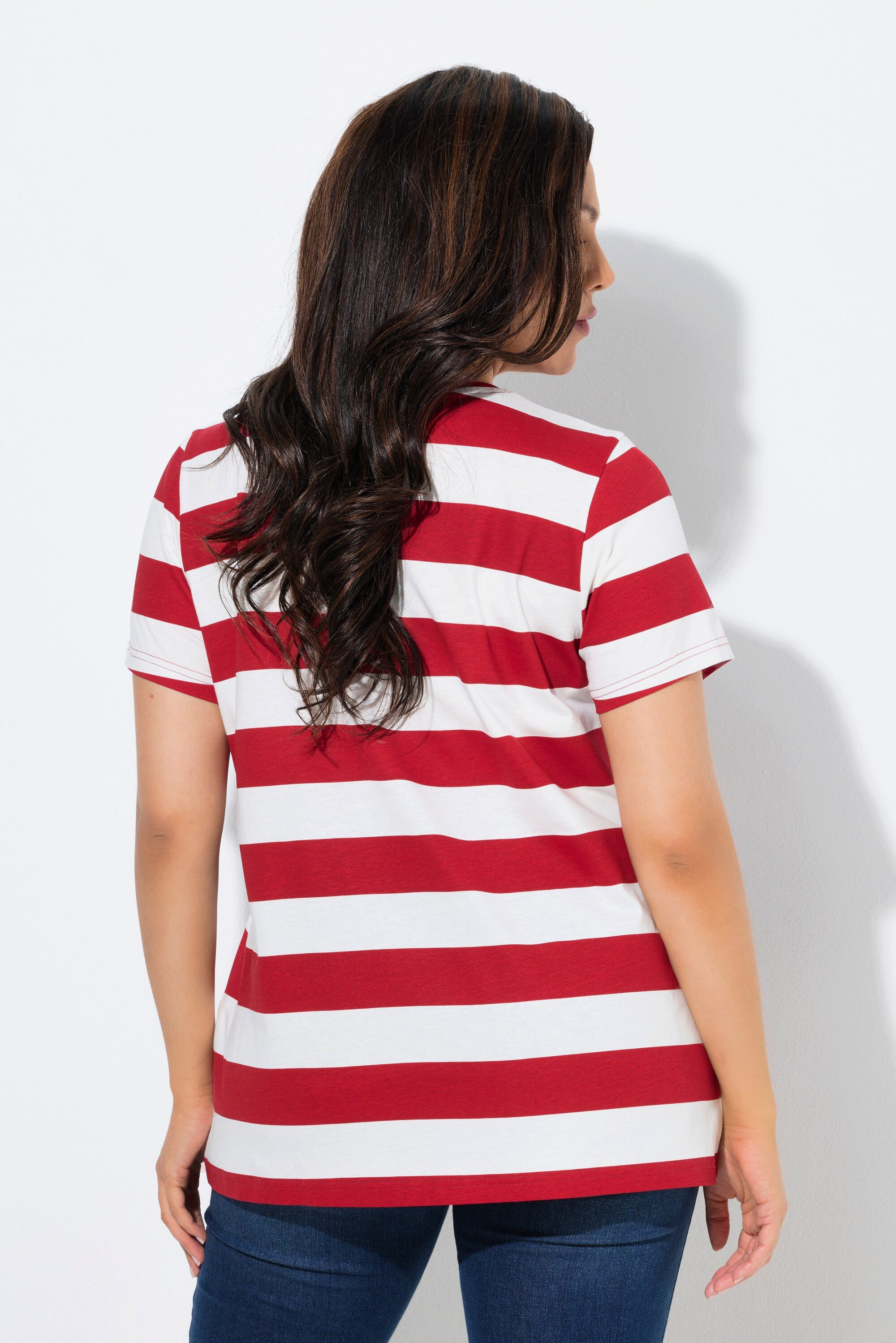 Ulla Popken T-Shirt Shirt Ringel Classic Rundhals Halbarm – Bild 3 von 4