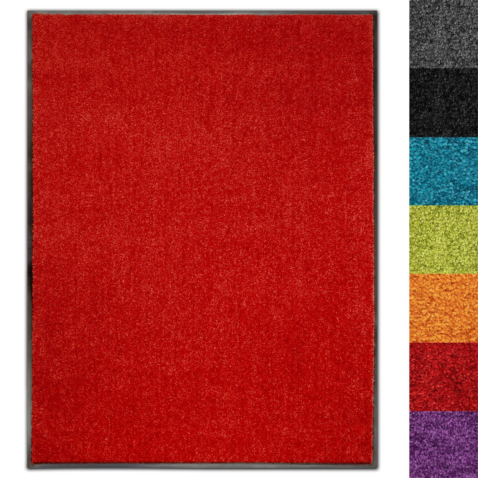 Fußmatte Use&Wash,verschiedene Farben & Größen, Sauberlaufmatte, Karat, Rechteckig, Höhe: 8 mm, Schmutzfangmatte Rot