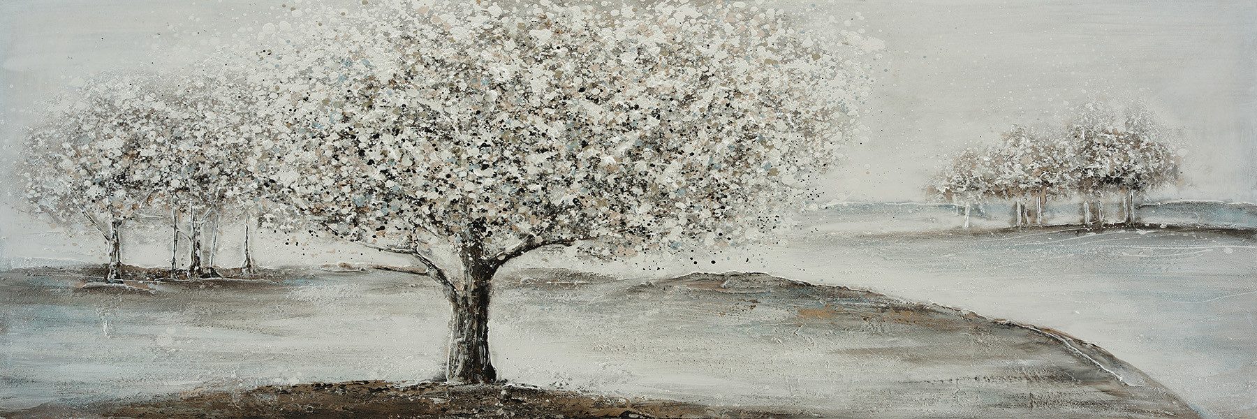 Bönninghoff Ölgemälde handarbeit BÄUME 40x120 cm – Wandbild Kunst Deko modern