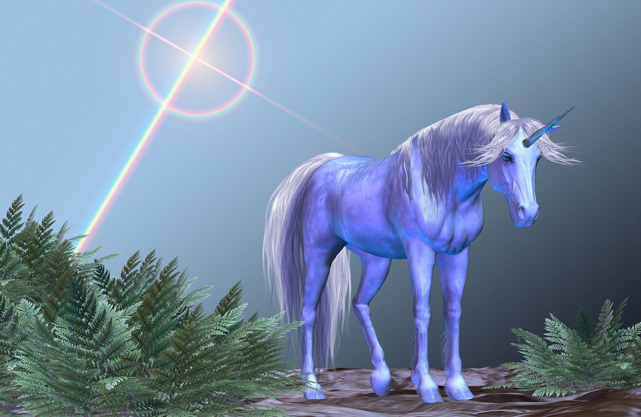 Papermoon Fototapete VLIES-Tapete Premium "Einhorn", Kleister KOSTENLOS, reduziert, 3D-Effekt, restlos trocken abziehbar, (5757), Wandtapete Bild Dekoration Wand-Dekor Motiv Tapete Poster