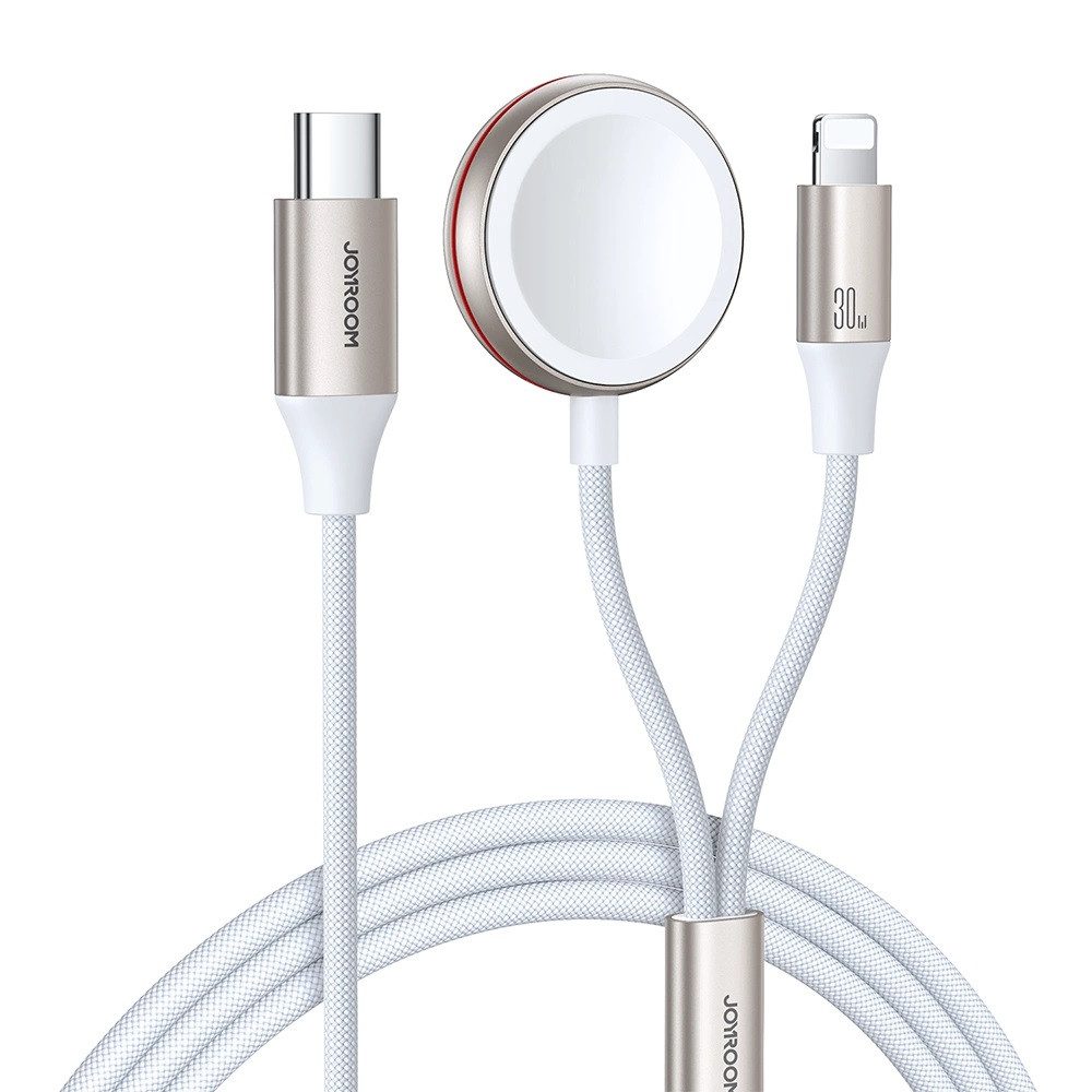 JOYROOM 2-in-1- Kabel und induktives Ladegerät 1,5 m - Kompatibel mit iPhone Smartphone-Kabel