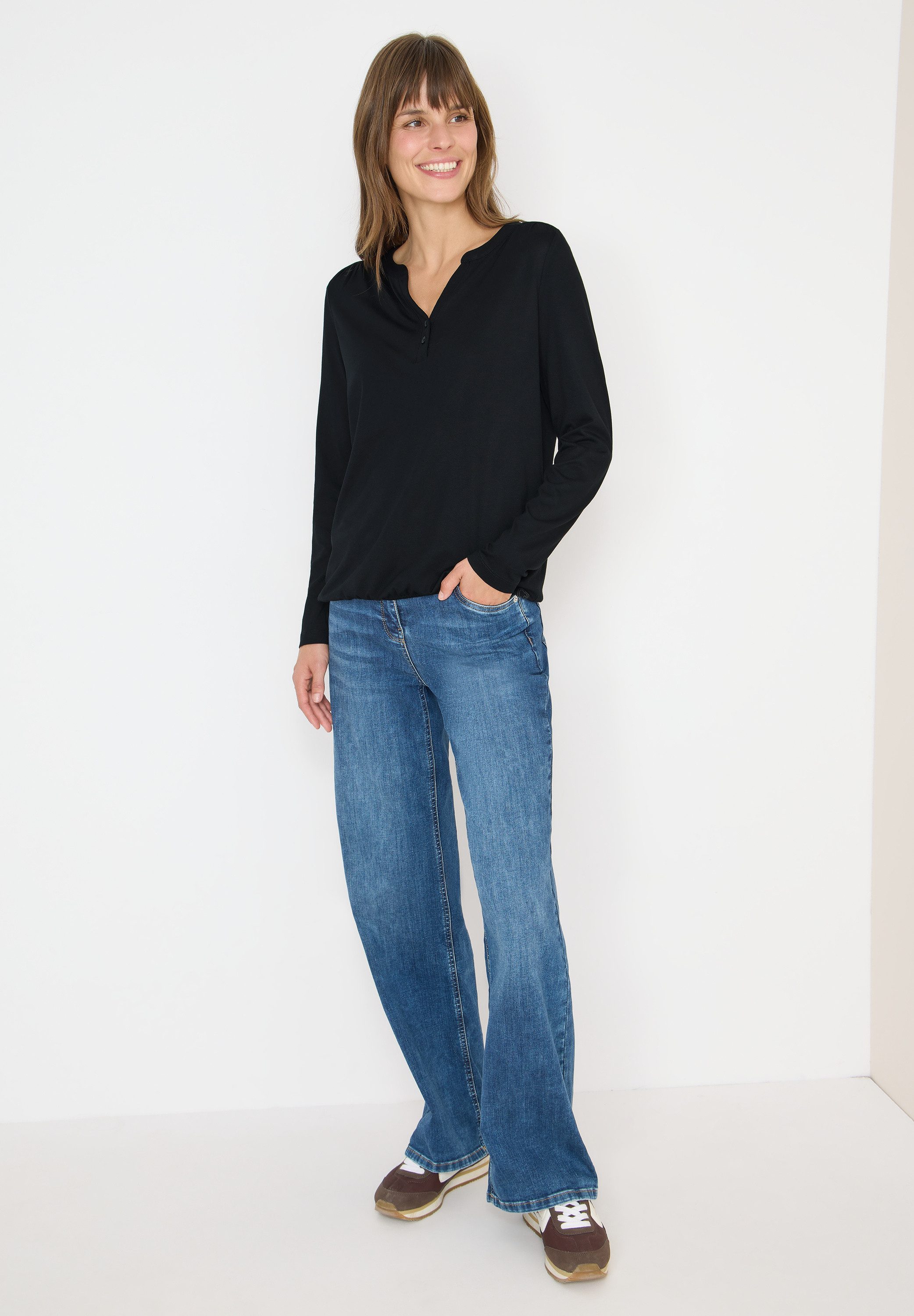 CECIL Langarmshirt im soften Baumwoll-Mix