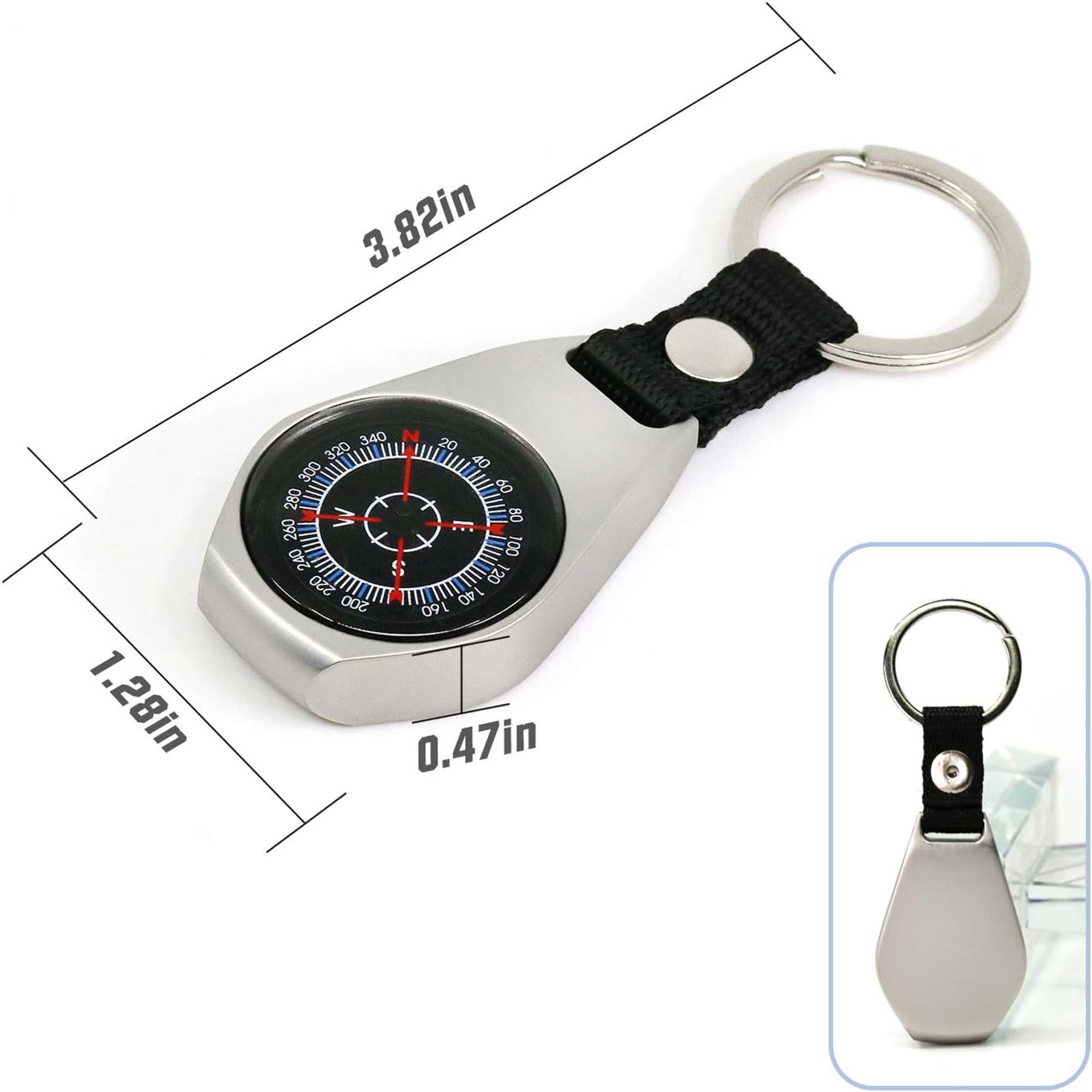 MOPUEA Schlüsselanhänger Schlüsselanhänger Kompass Metall Karabiner robust kompakt Outdoor (Einzelkompass, keine unnötigen Extras, sofort nutzbar, Kompakt am Sc – Bild 4 von 5