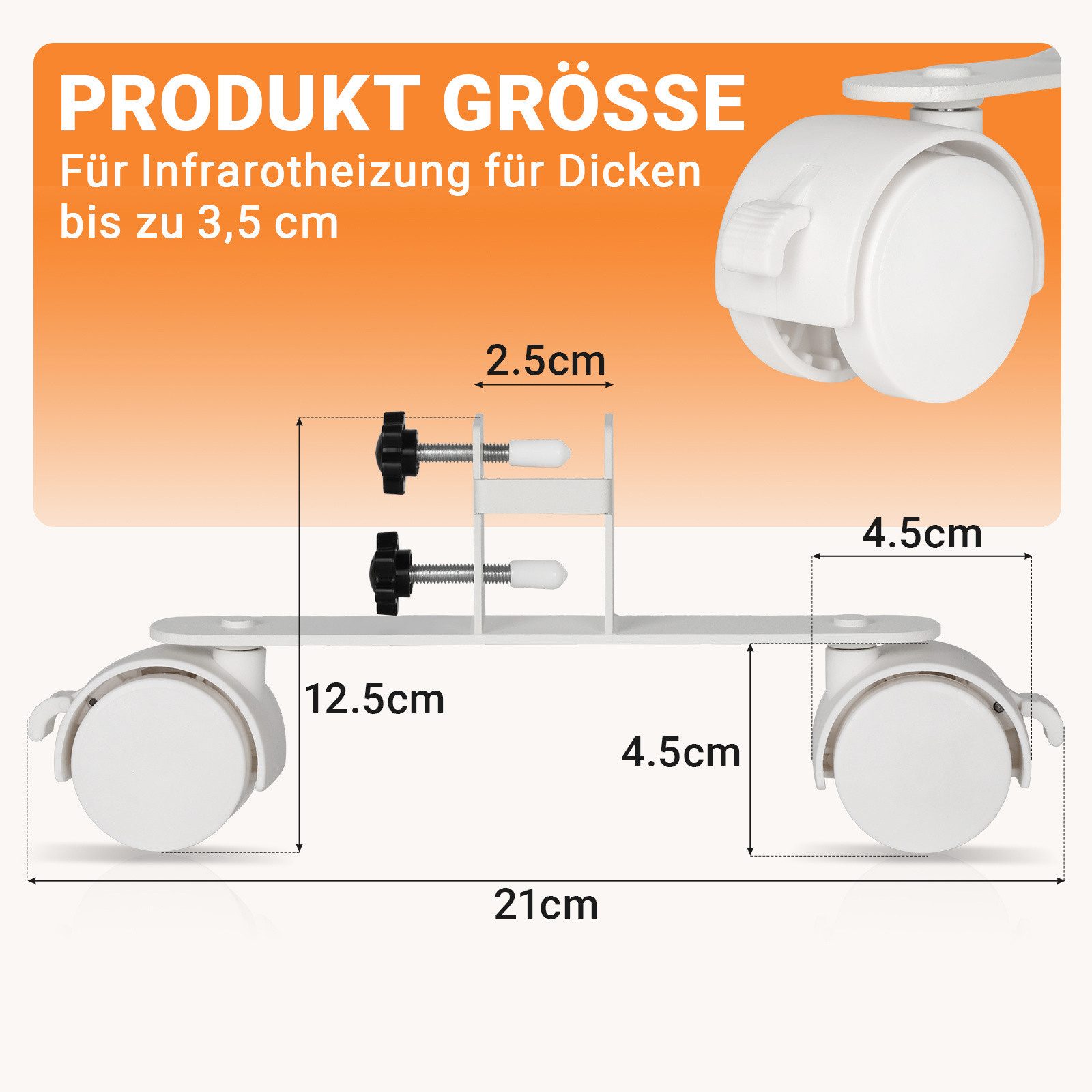 Clanmacy Standfuß mit Rollen Heizpanel Infrarotheizplatte für Infrarotheizu günstig online kaufen