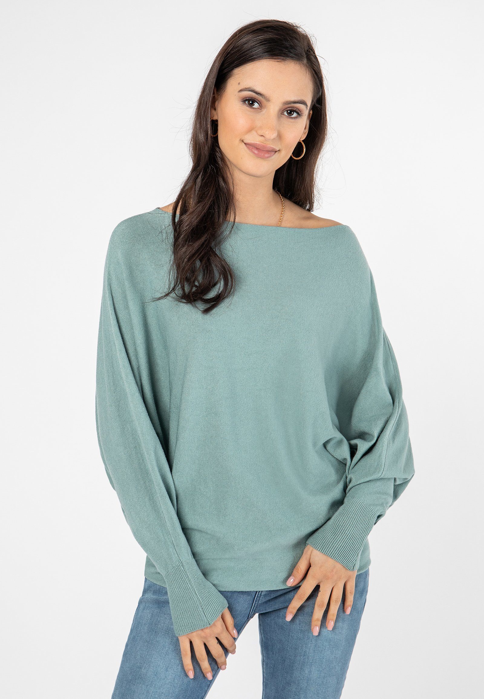 Strickpullover Strickpullover mit Fledermausärmeln
