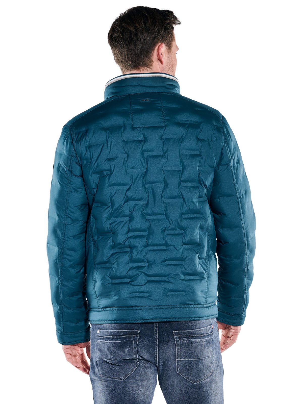 Engbers Steppjacke Herren Steppjacke mit Strickkragen, Petrolgruen